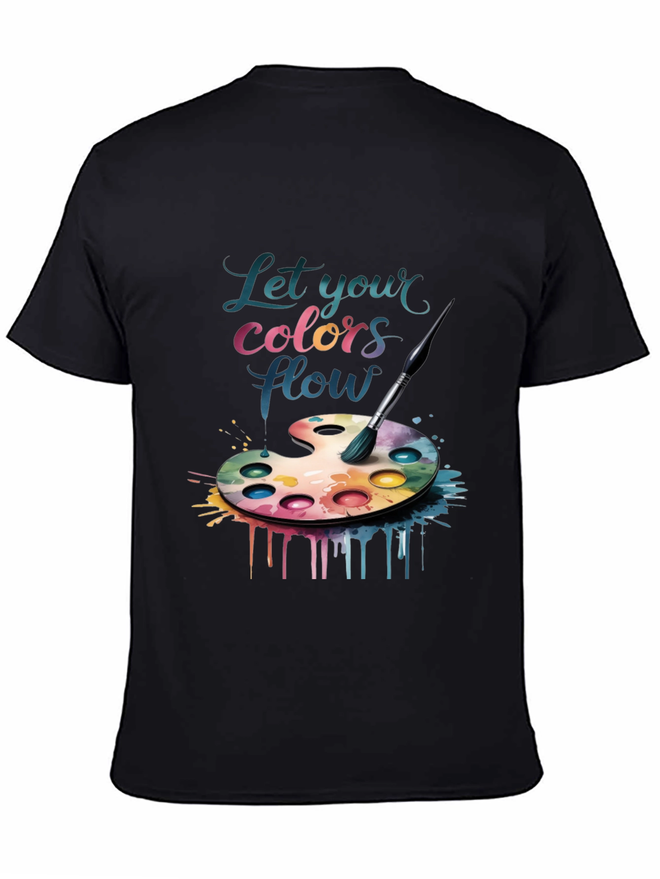Black Artist Palette Tee - Let Your Colors Flow view 4