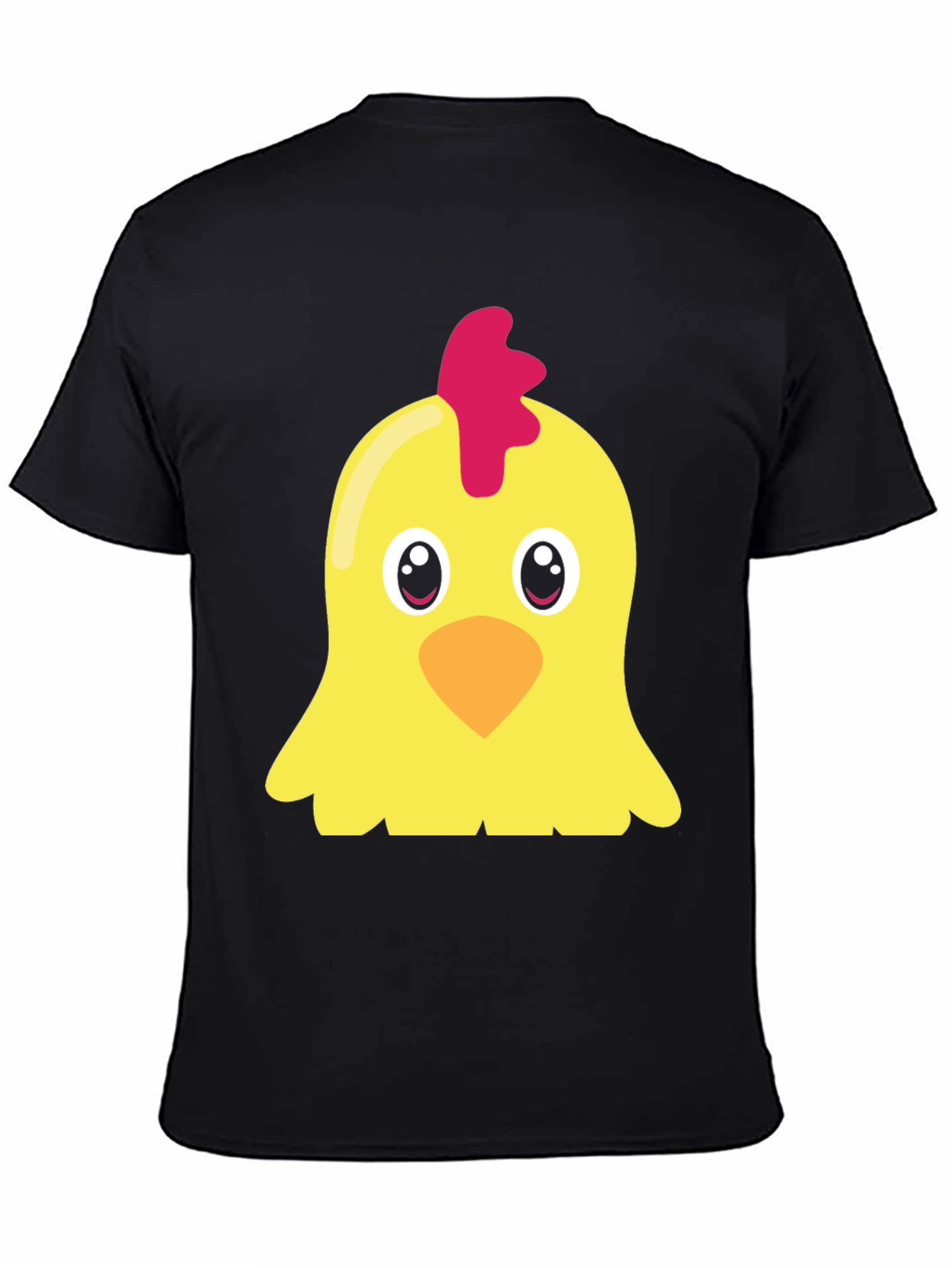 Cute Chicken Graphic T-Shirt - Black, Short Sleeve - 4