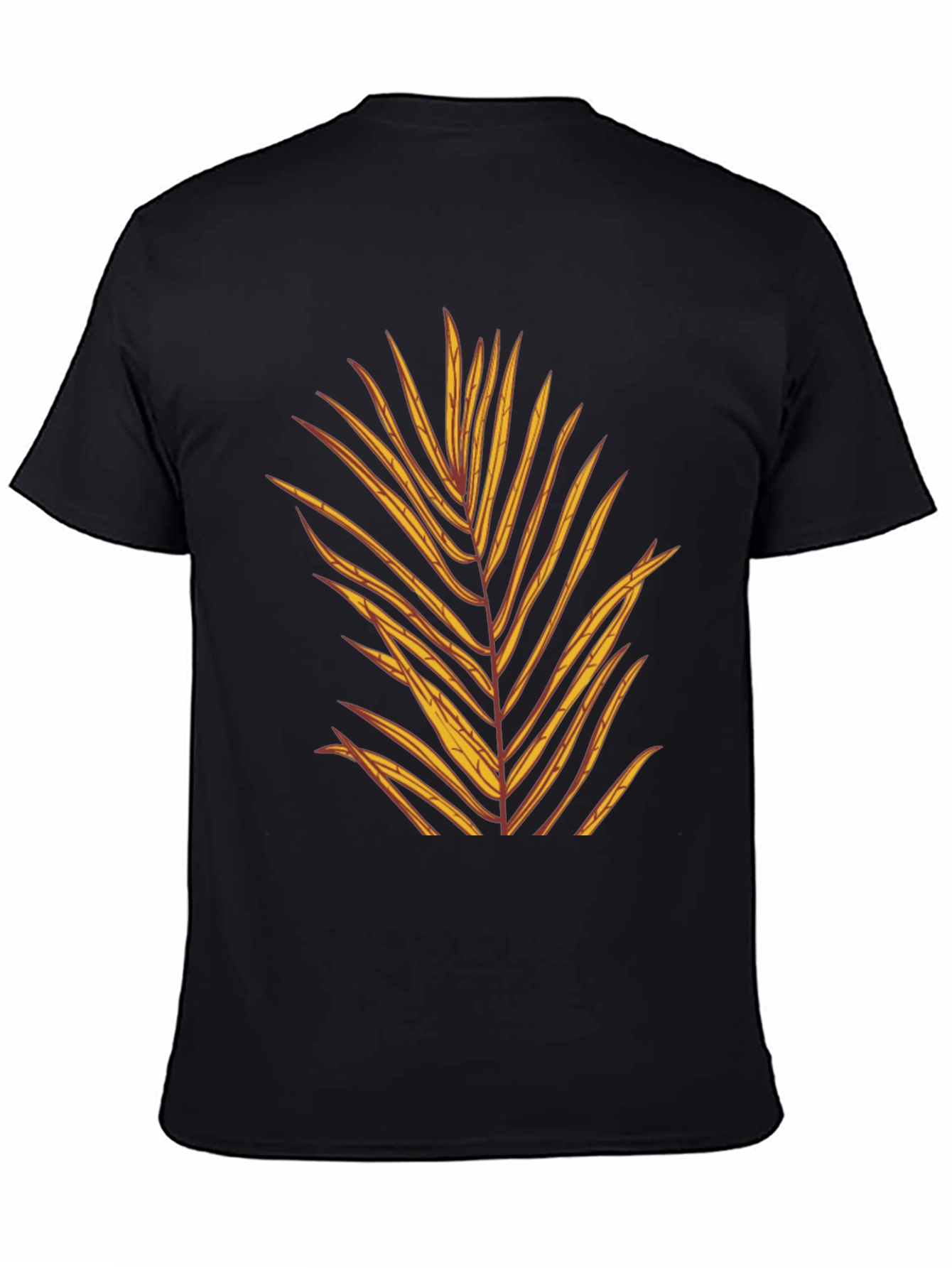 Black Tropical Leaf Graphic Tee - Men's Black T-Shirt view 4