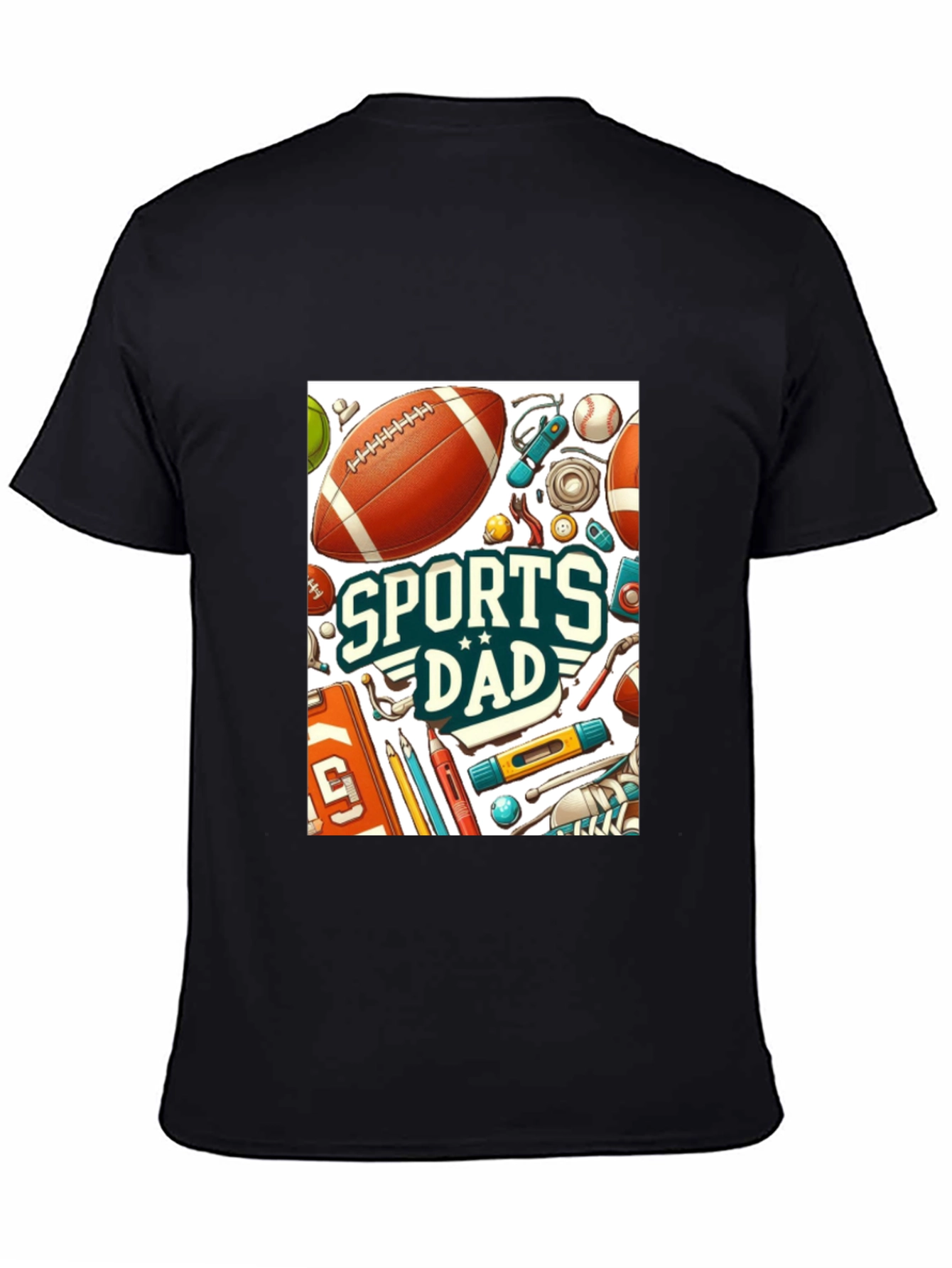 Black Sports Dad Graphic Tee - Perfect Gift for Sporty Dads! view 4