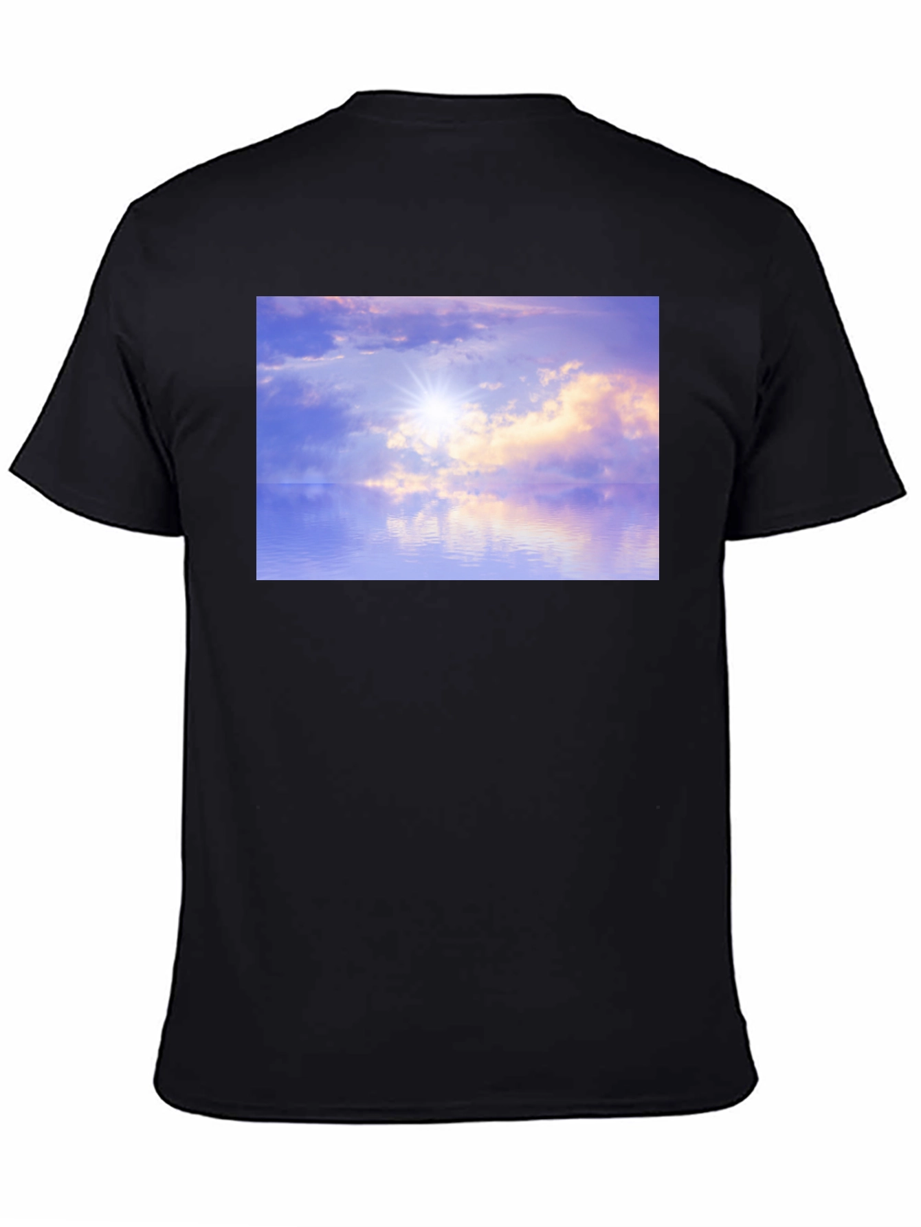 Black Sunset Reflections Graphic Tee - Soft Black Cotton view 4