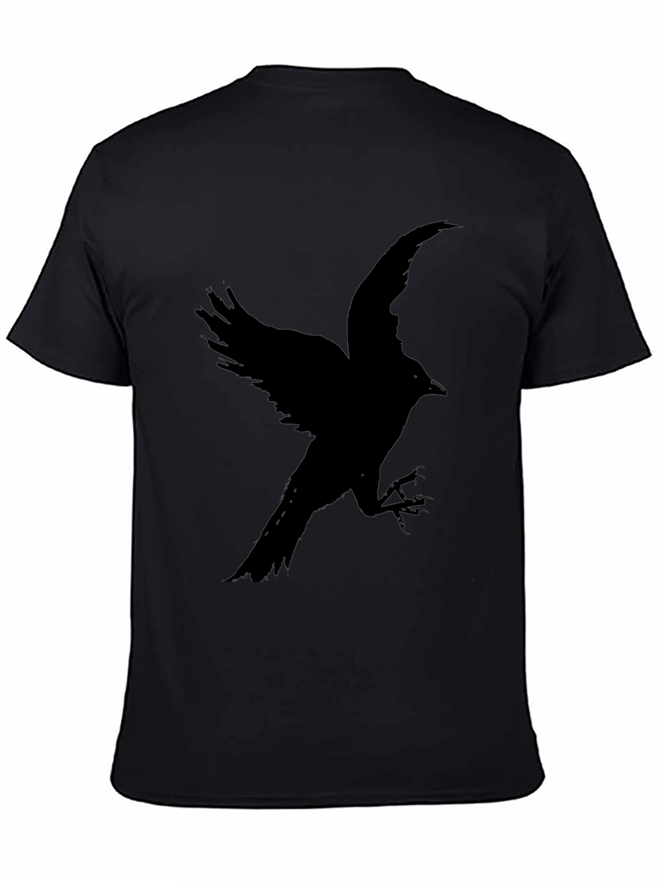 Black Raven Profile T-Shirt - Dark Bird Graphic Tee view 4