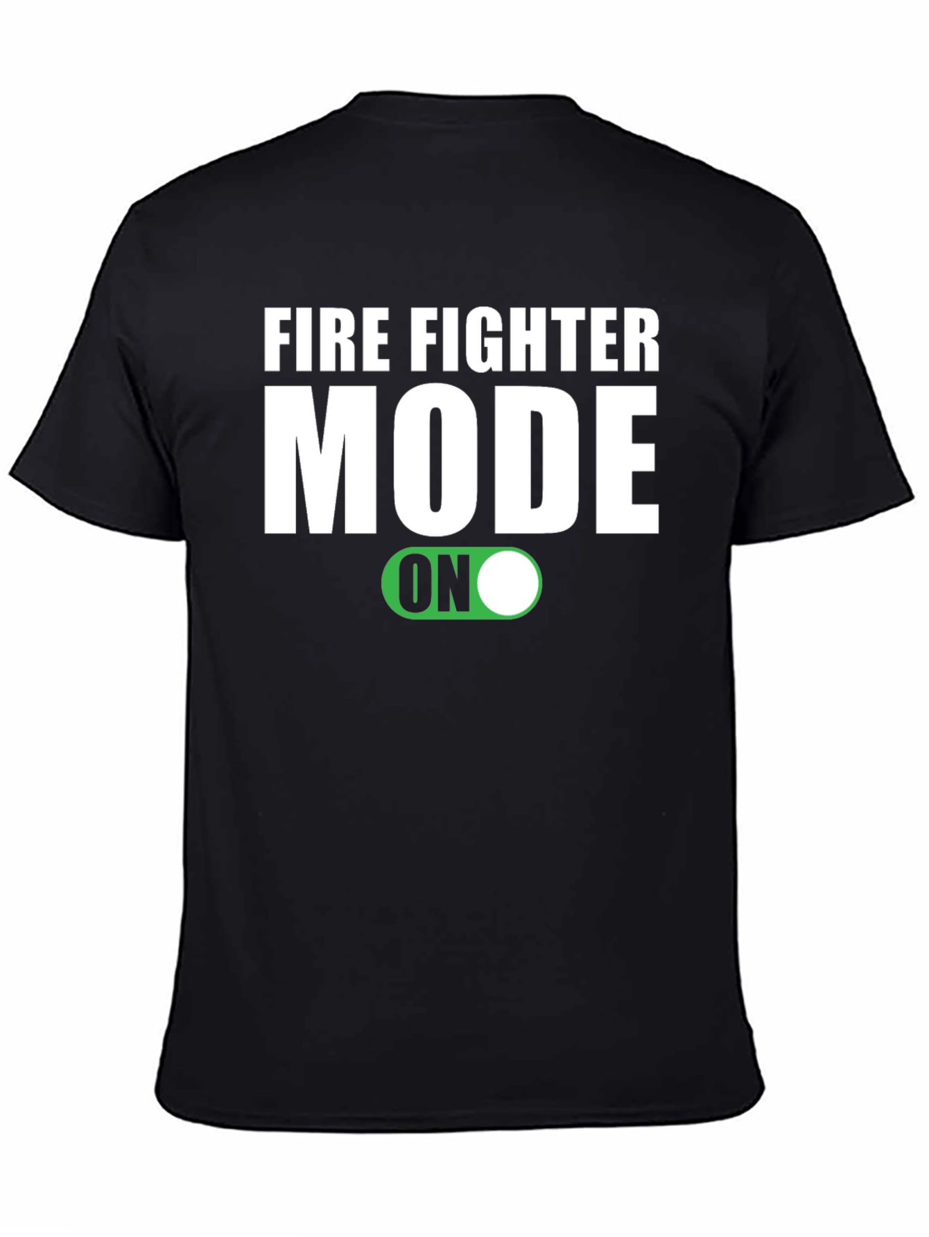Black Firefighter Mode ON Graphic Tee view 4