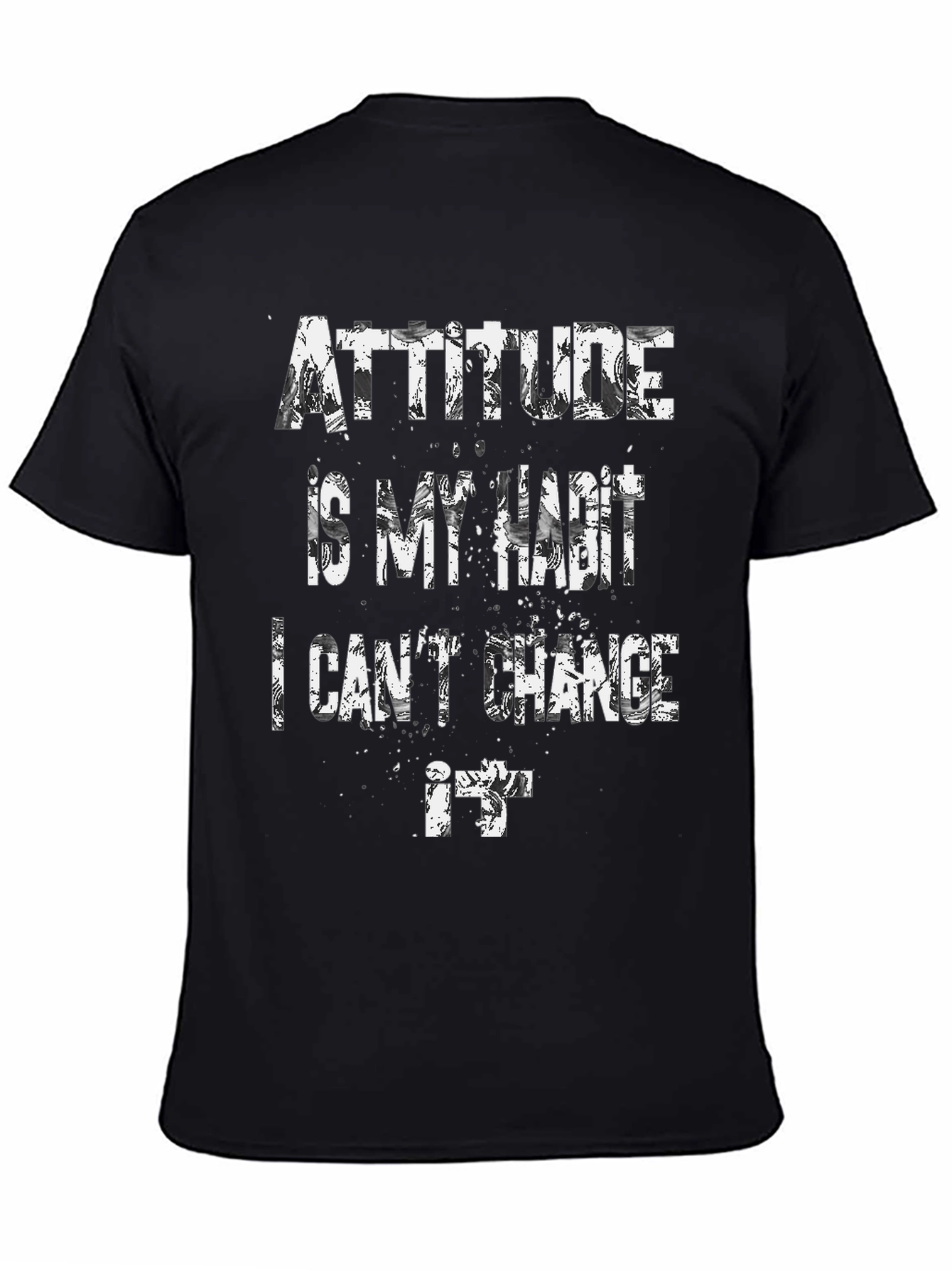 Black Attitude Is My Habit Graphic Tee - Men's Black T-Shirt view 4