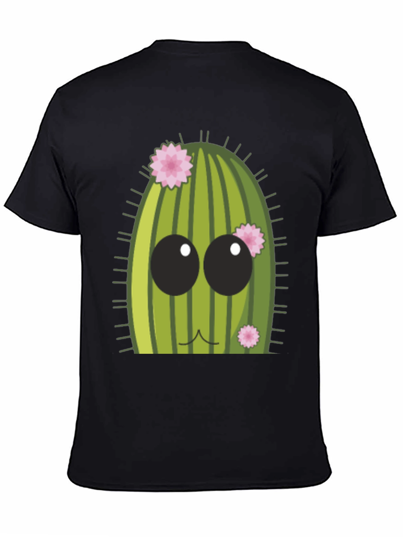 Black Cute Cactus Graphic Tee - Men's Black T-Shirt view 4