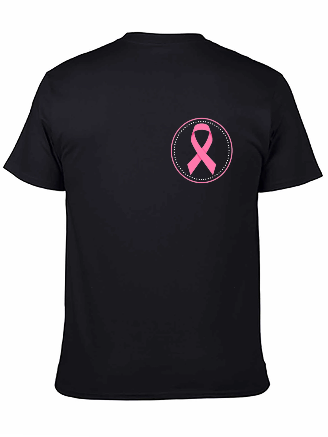 Black Breast Cancer Awareness Ribbon T-Shirt view 4