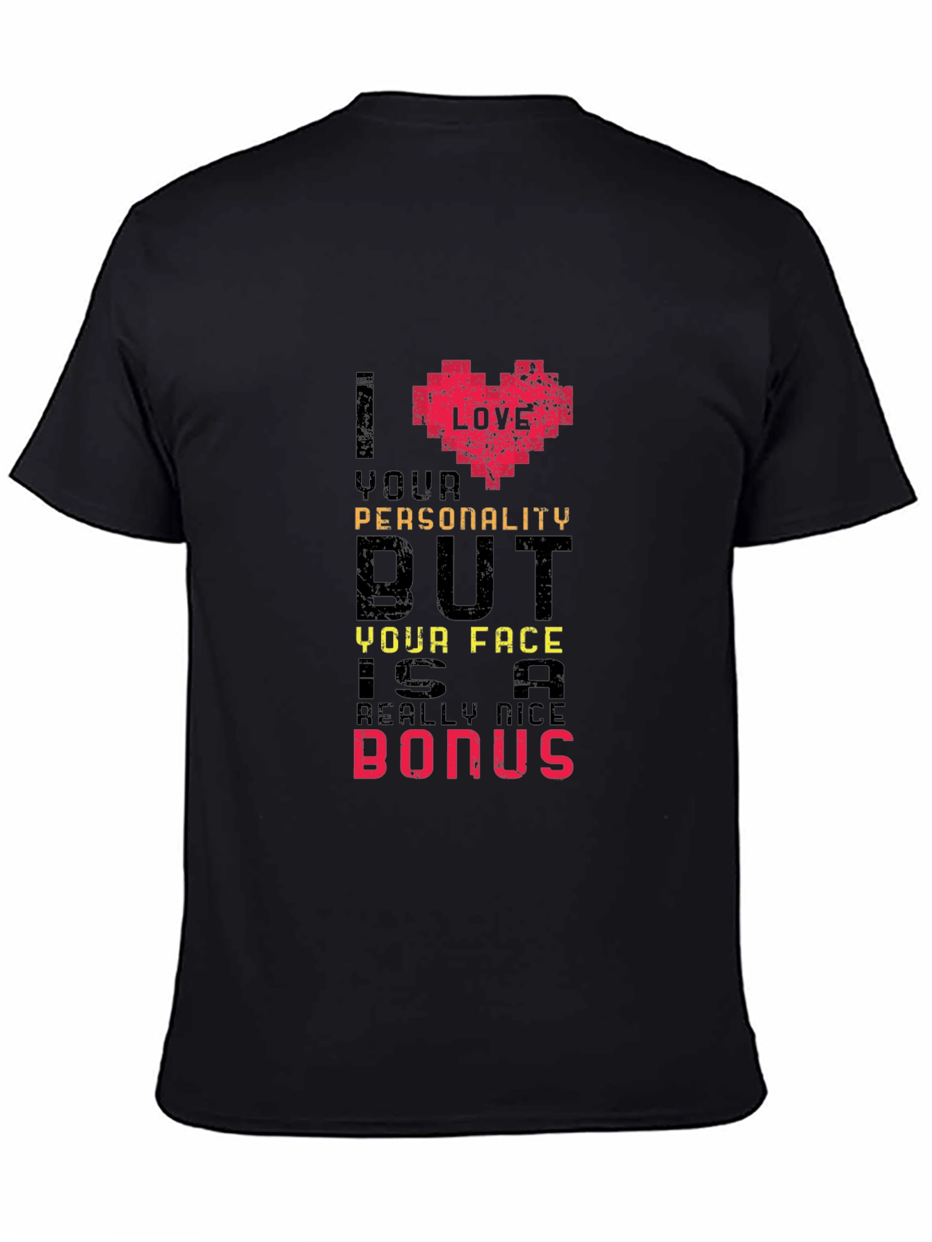 Black Humorous "I Love Your Personality" Graphic Tee view 4