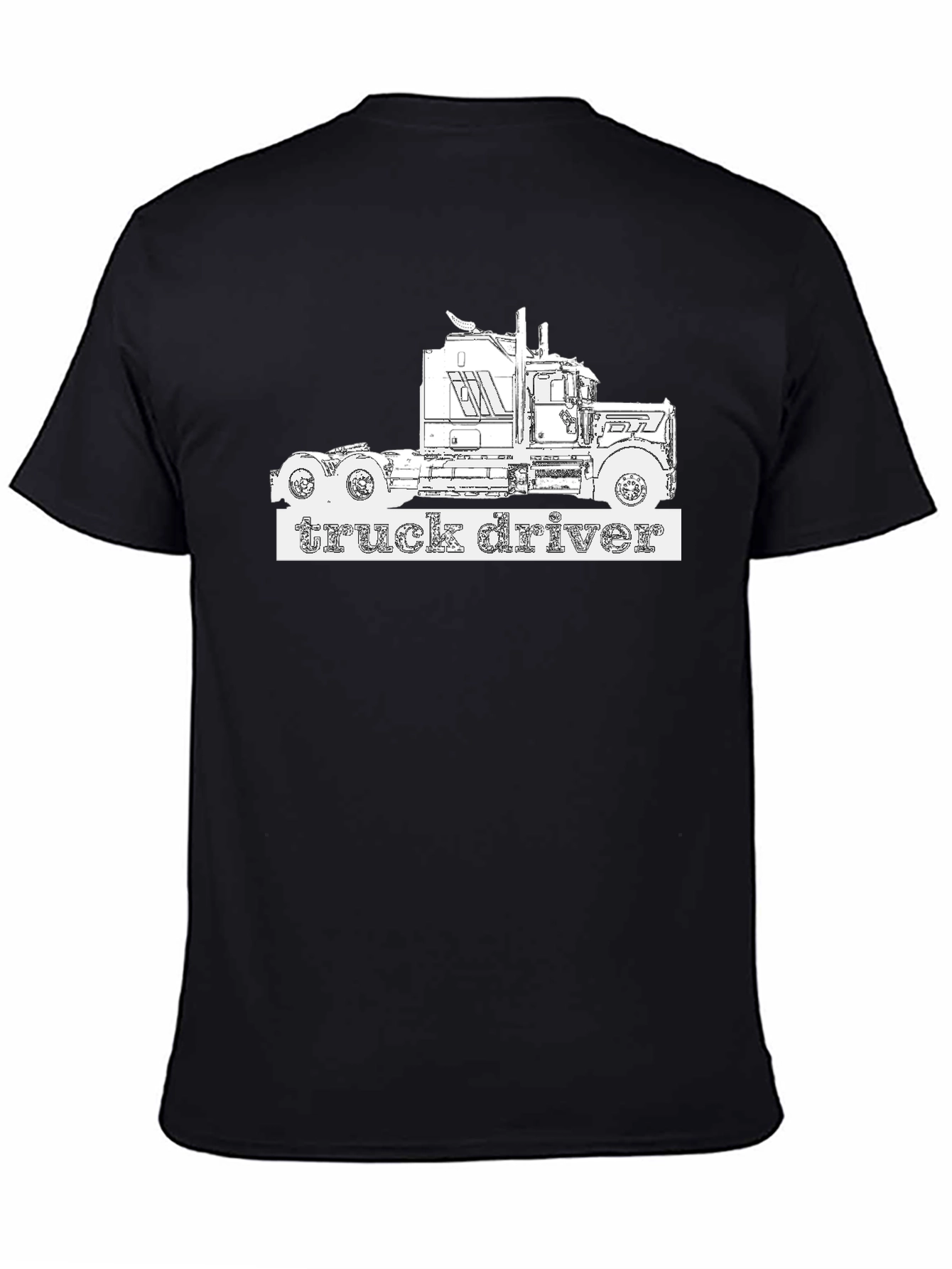 Black Truck Driver T-Shirt - Black Graphic Tee view 4