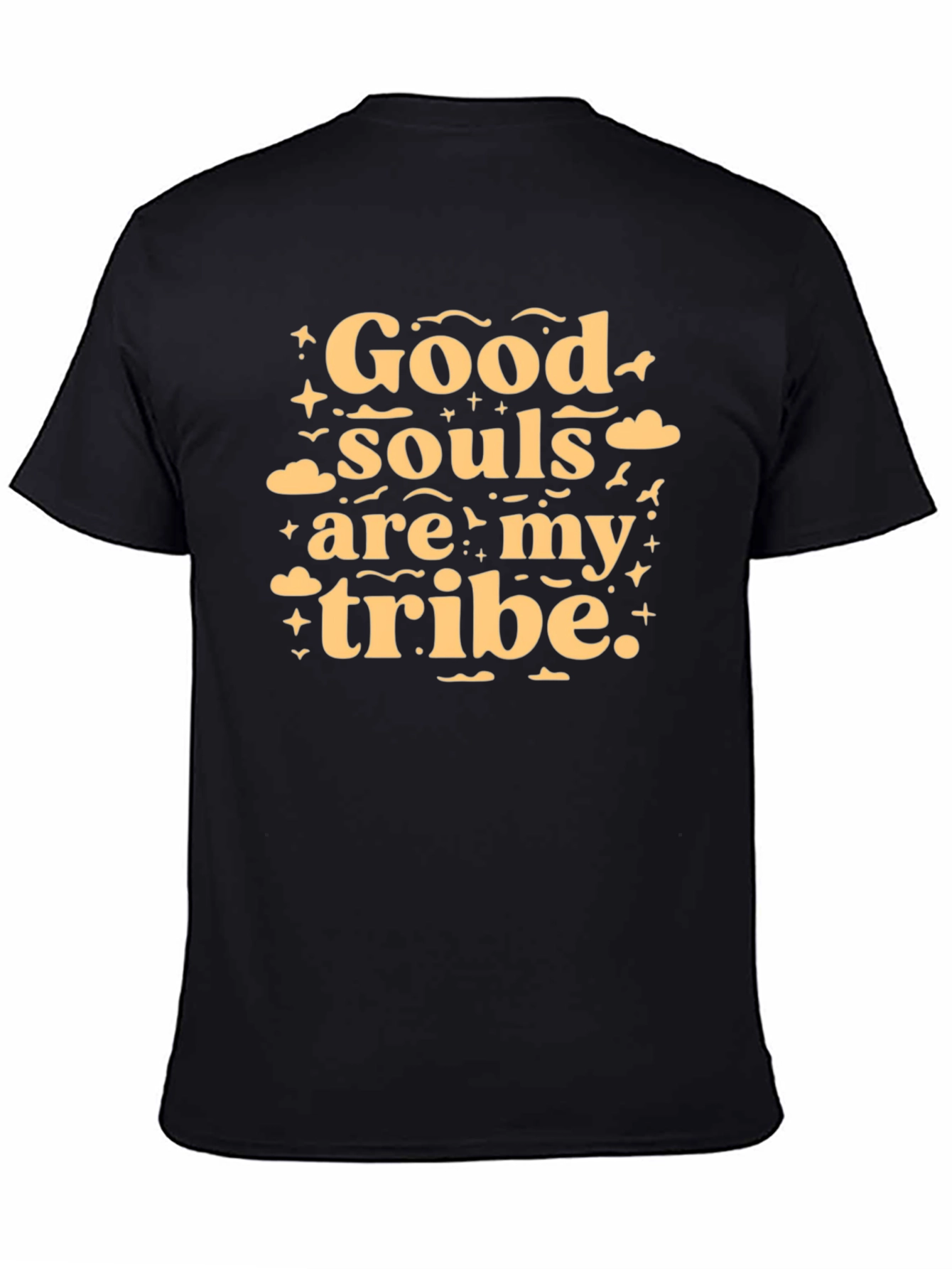 Black Good Souls Tribe Tee - Black Crew Neck T-Shirt view 4