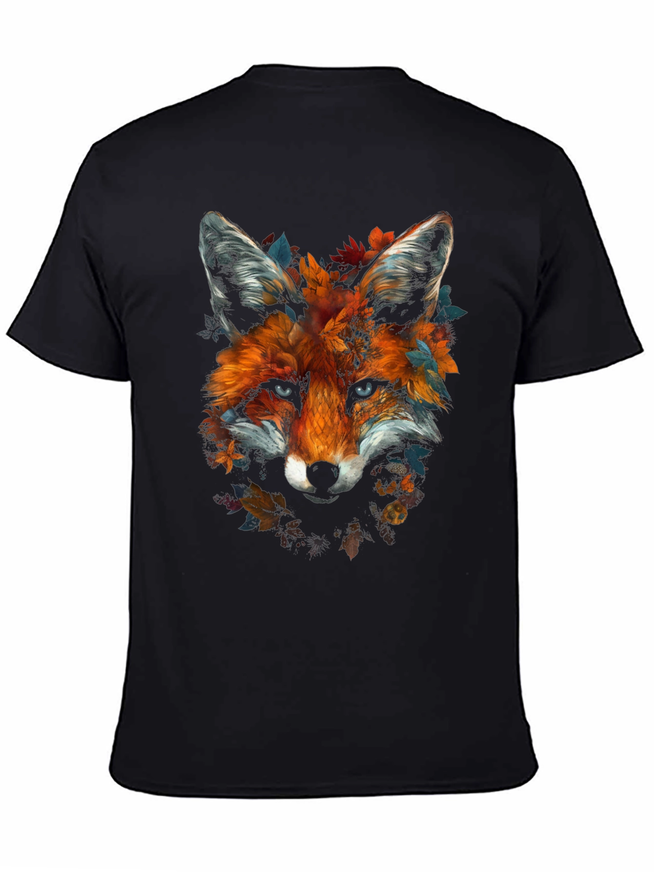 Black Fox Floral Graphic Tee - Unique Animal Design view 4
