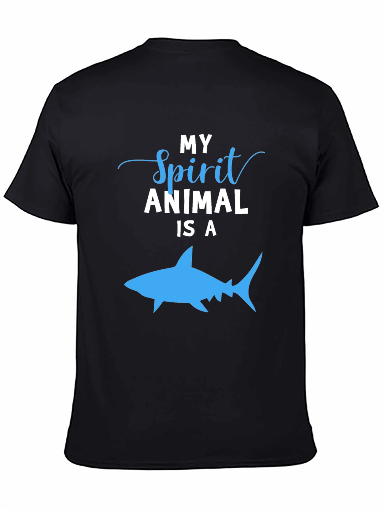 Black My Spirit Animal is a Shark T-Shirt, Black view 4