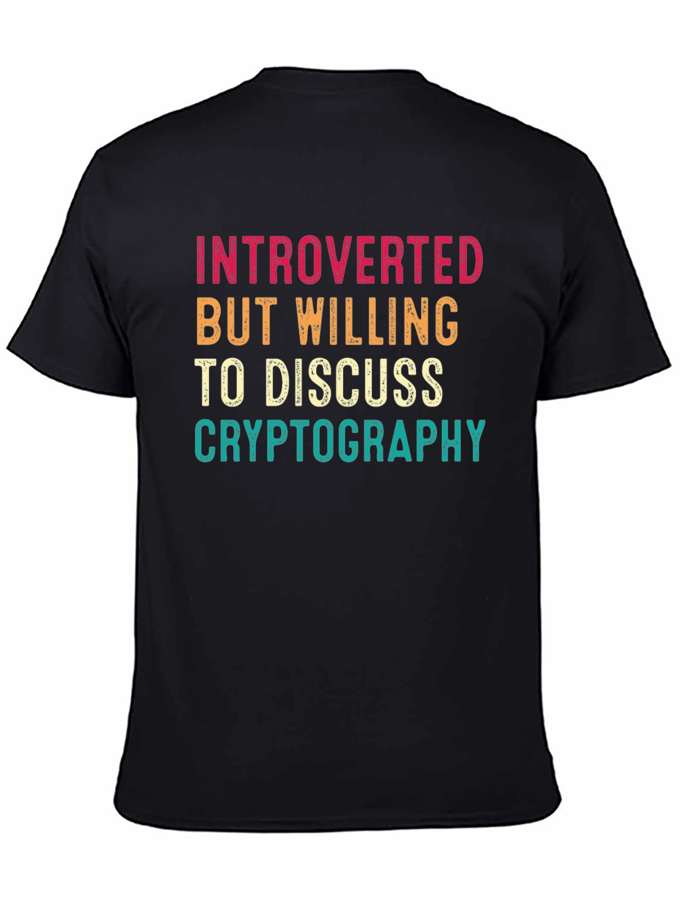 Black Introverted Cryptography Enthusiast T-Shirt view 4