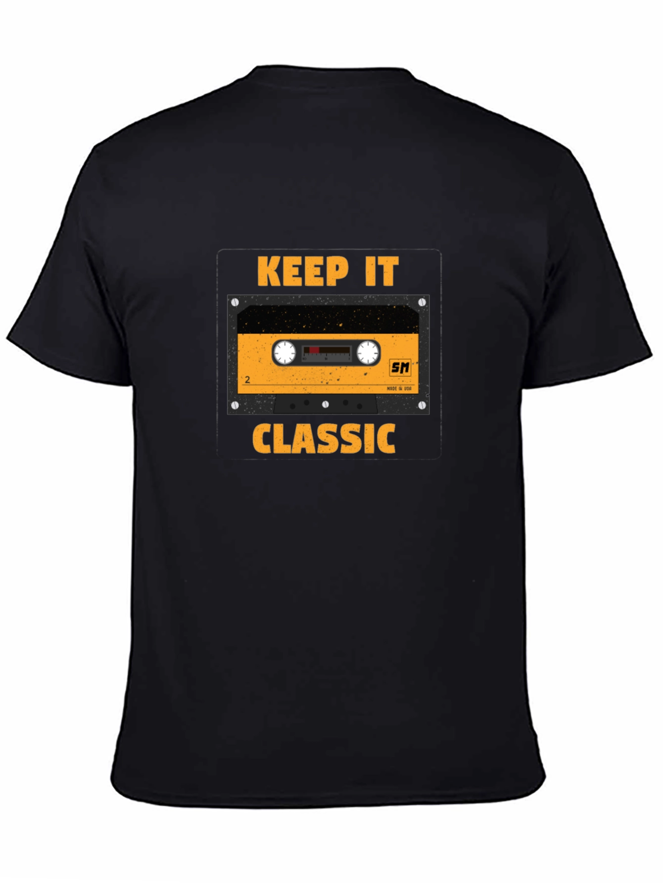 Black Keep It Classic Cassette Tape T-Shirt view 4