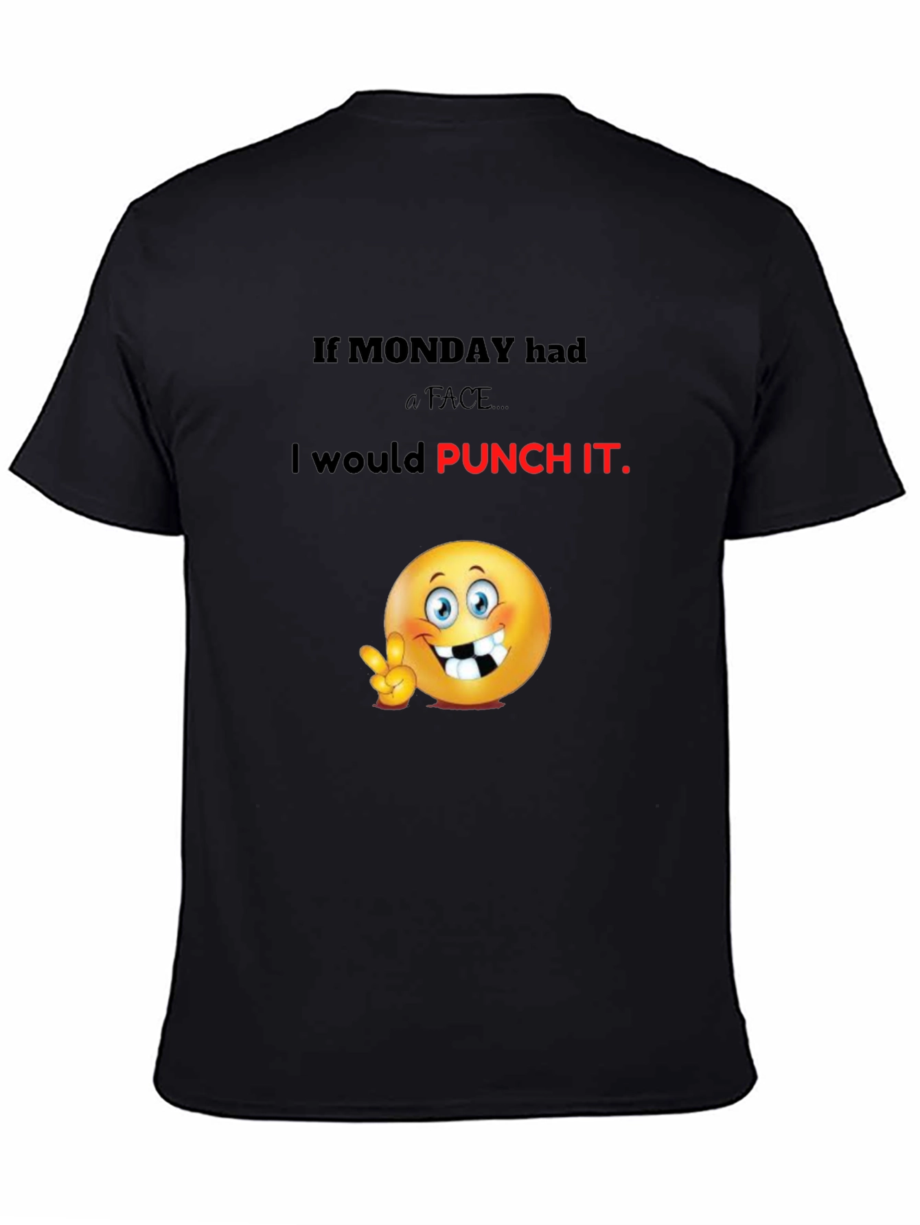 Black Monday Face Punch Graphic Tee - Black view 4