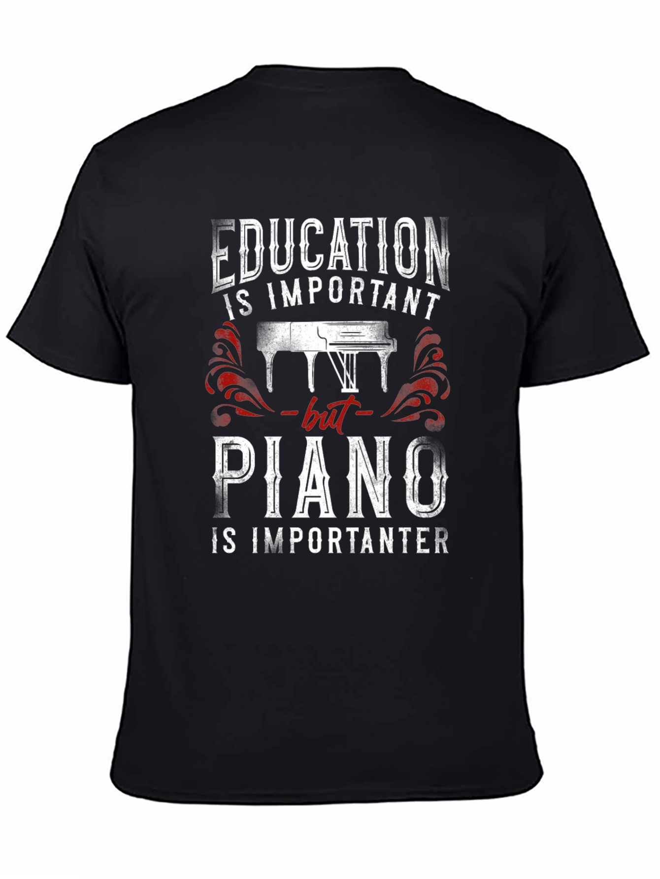 Black Education vs Piano T-Shirt view 4