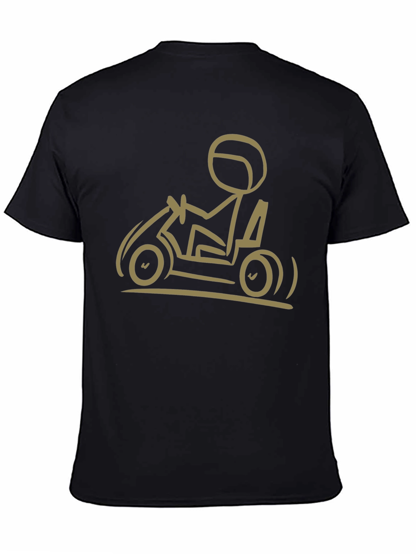 Black Go-Karting T-Shirt: Stick Figure Racer Tee view 4