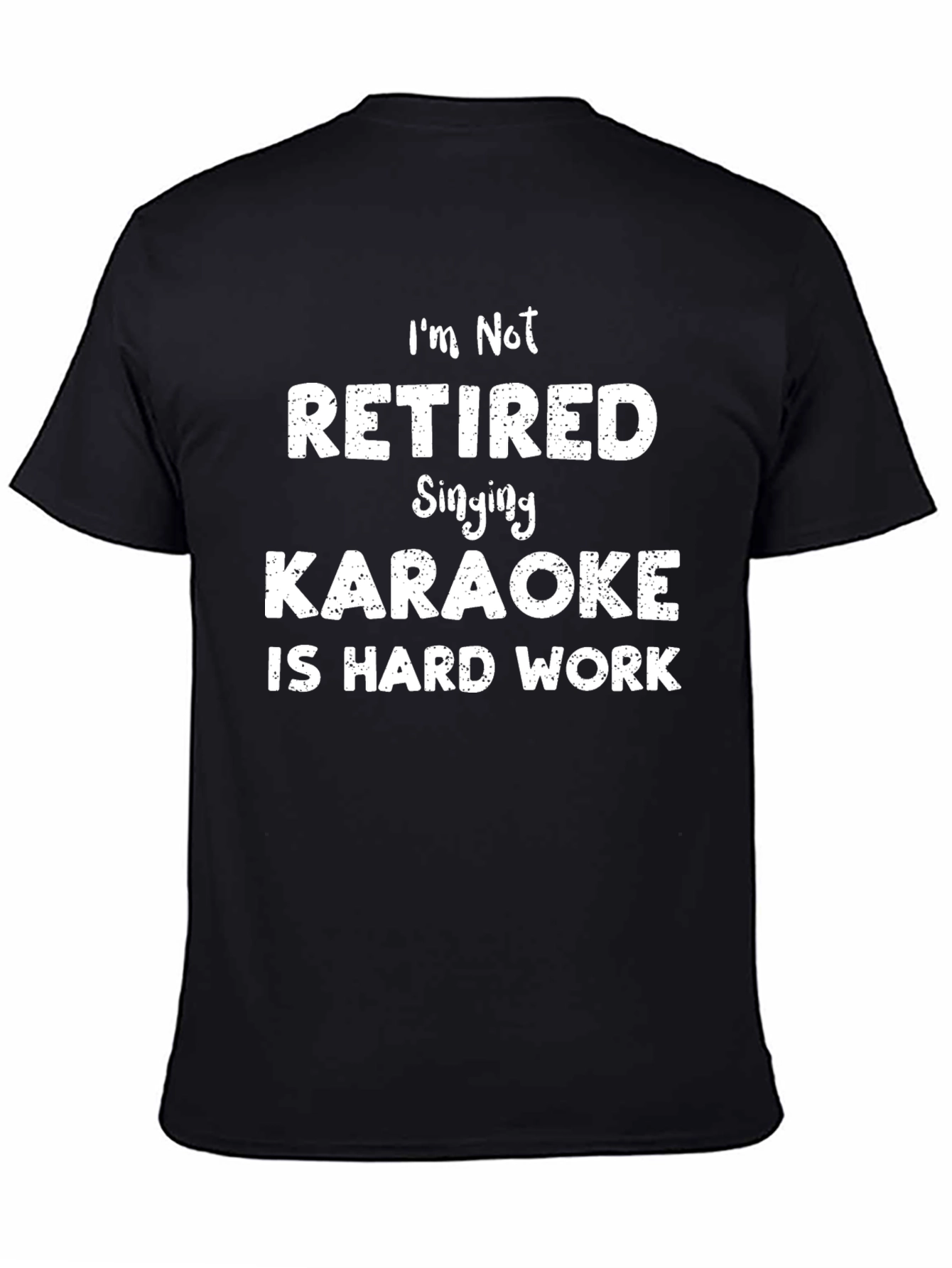 Black Funny Karaoke Hard Work T-Shirt view 4