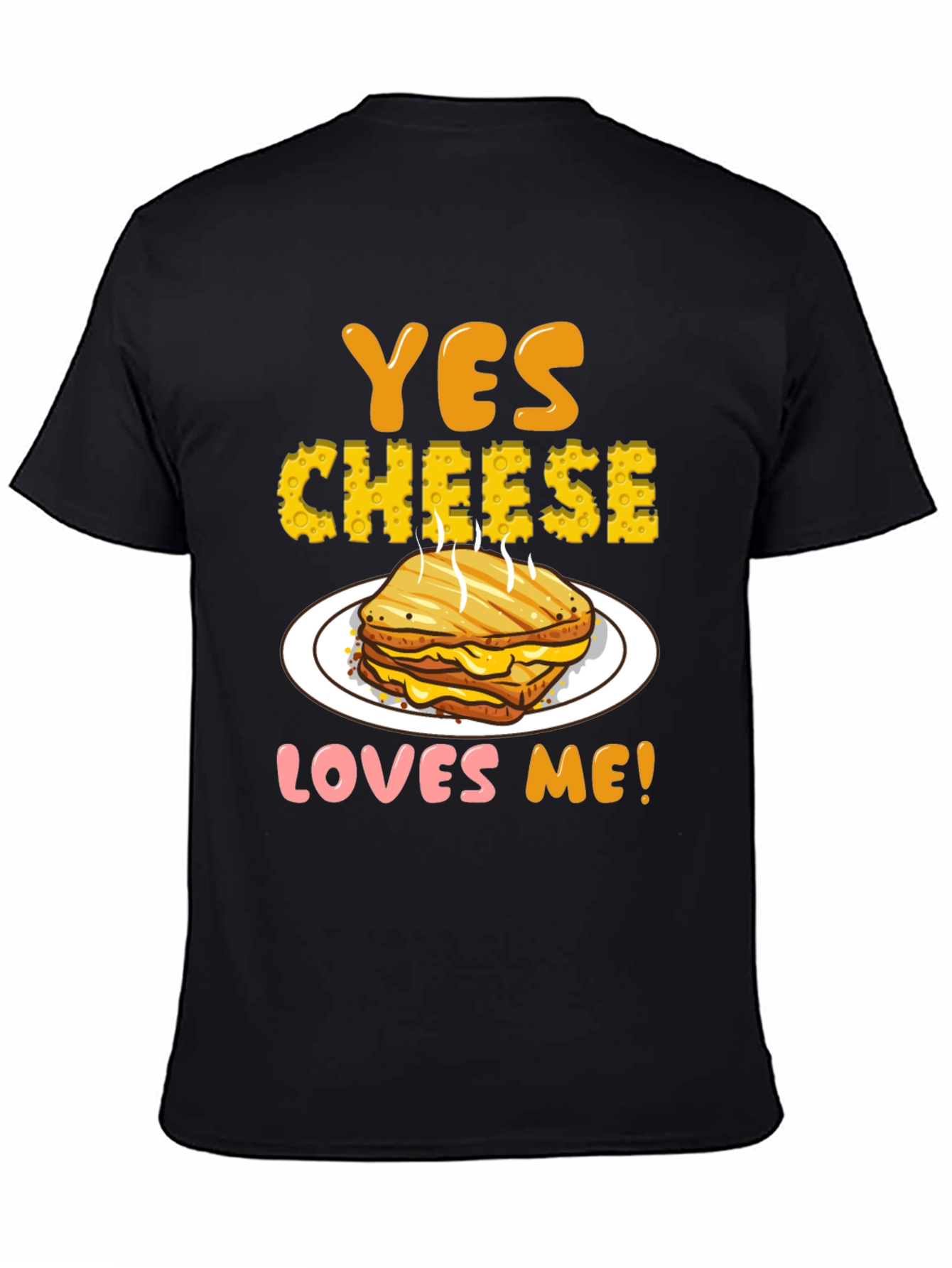Yes Cheese Loves Me T-Shirt, Grilled Cheese Graphic Tee - 4