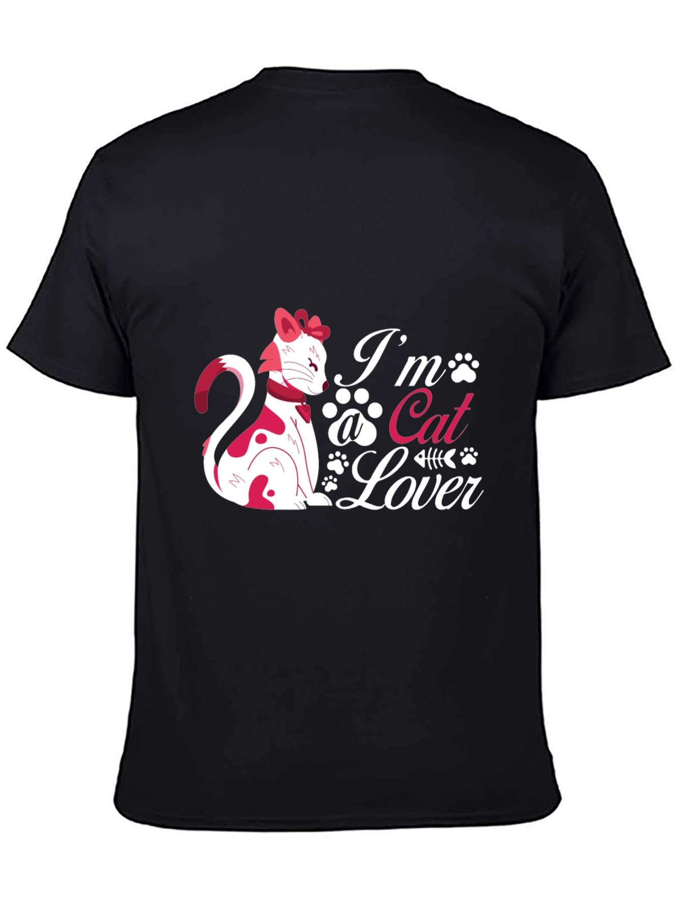 Black I'm a Cat Lover Black T-Shirt view 4