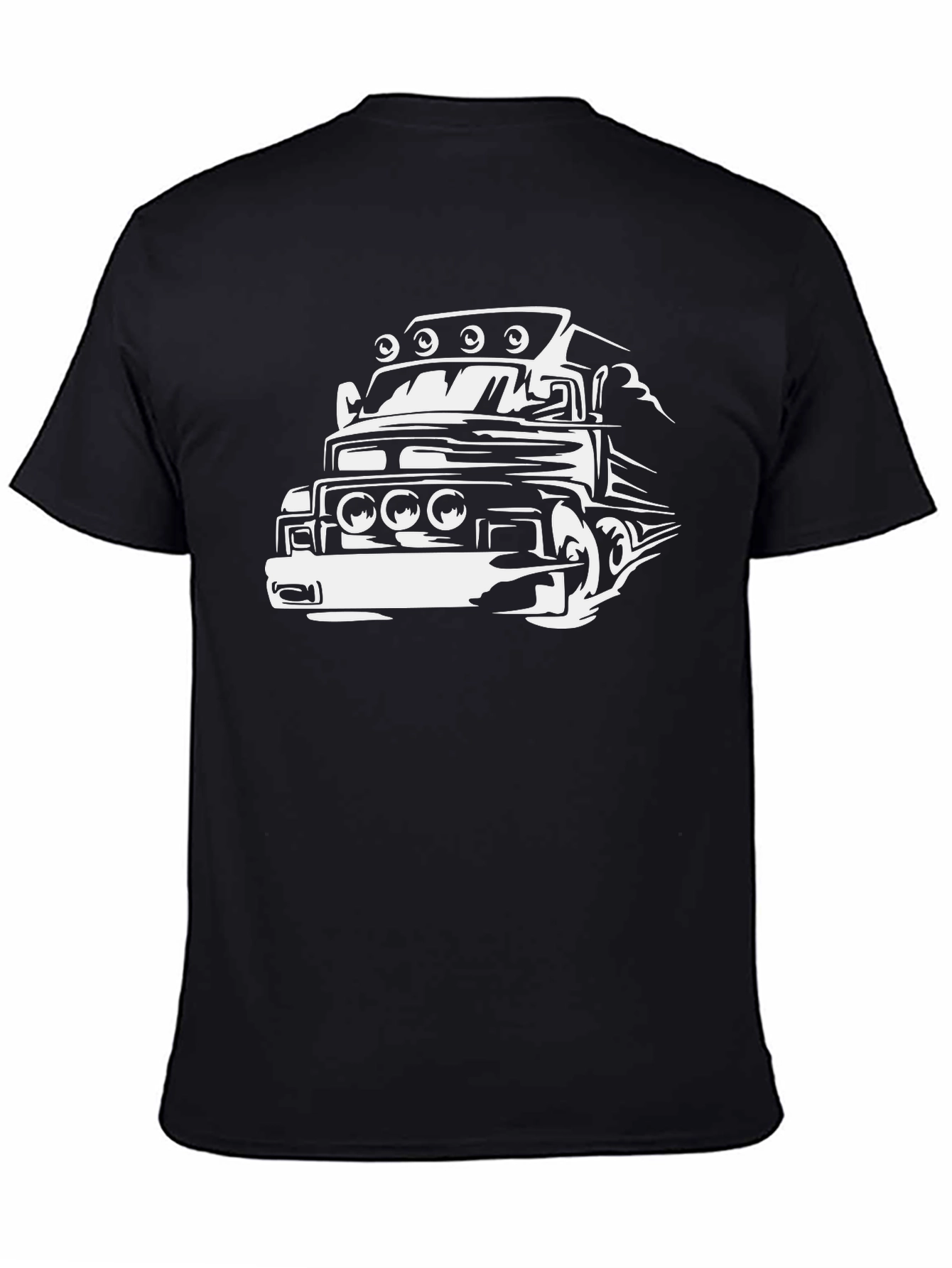 Black Truck Graphic Tee - Bold Black Cotton Blend view 4