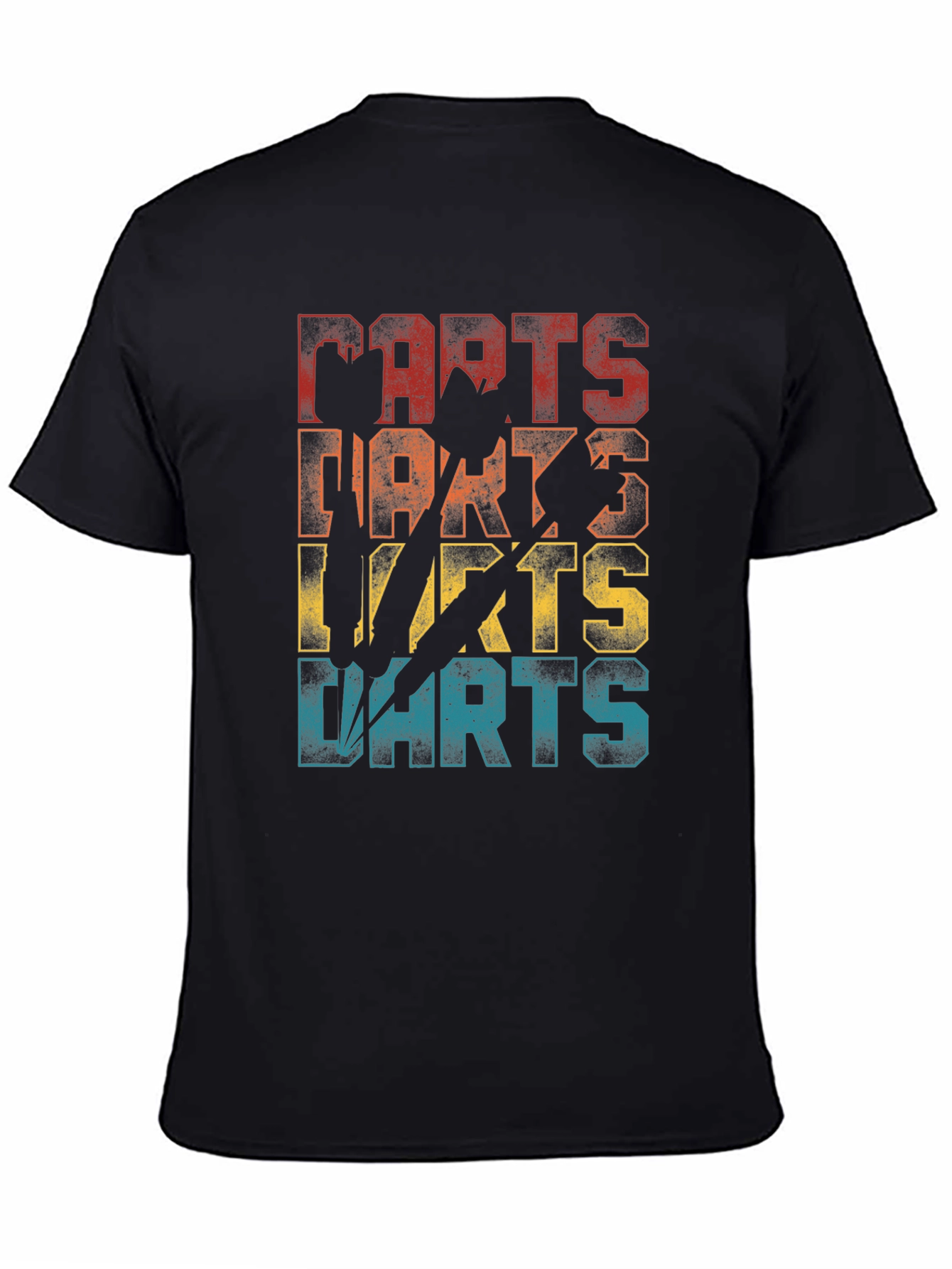 Black Vintage Darts T-Shirt - Retro Claw Graphic Tee view 4