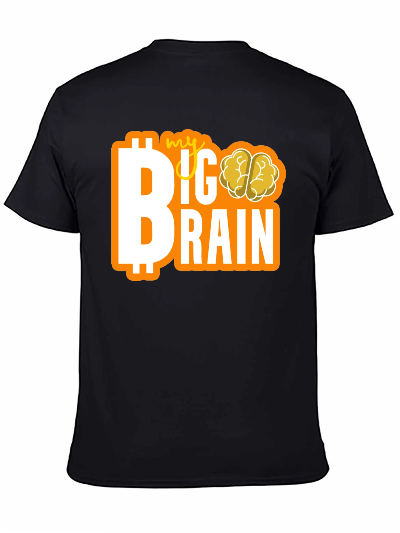 Black My Big Brain Tee - Crypto Investor Genius T-Shirt view 4