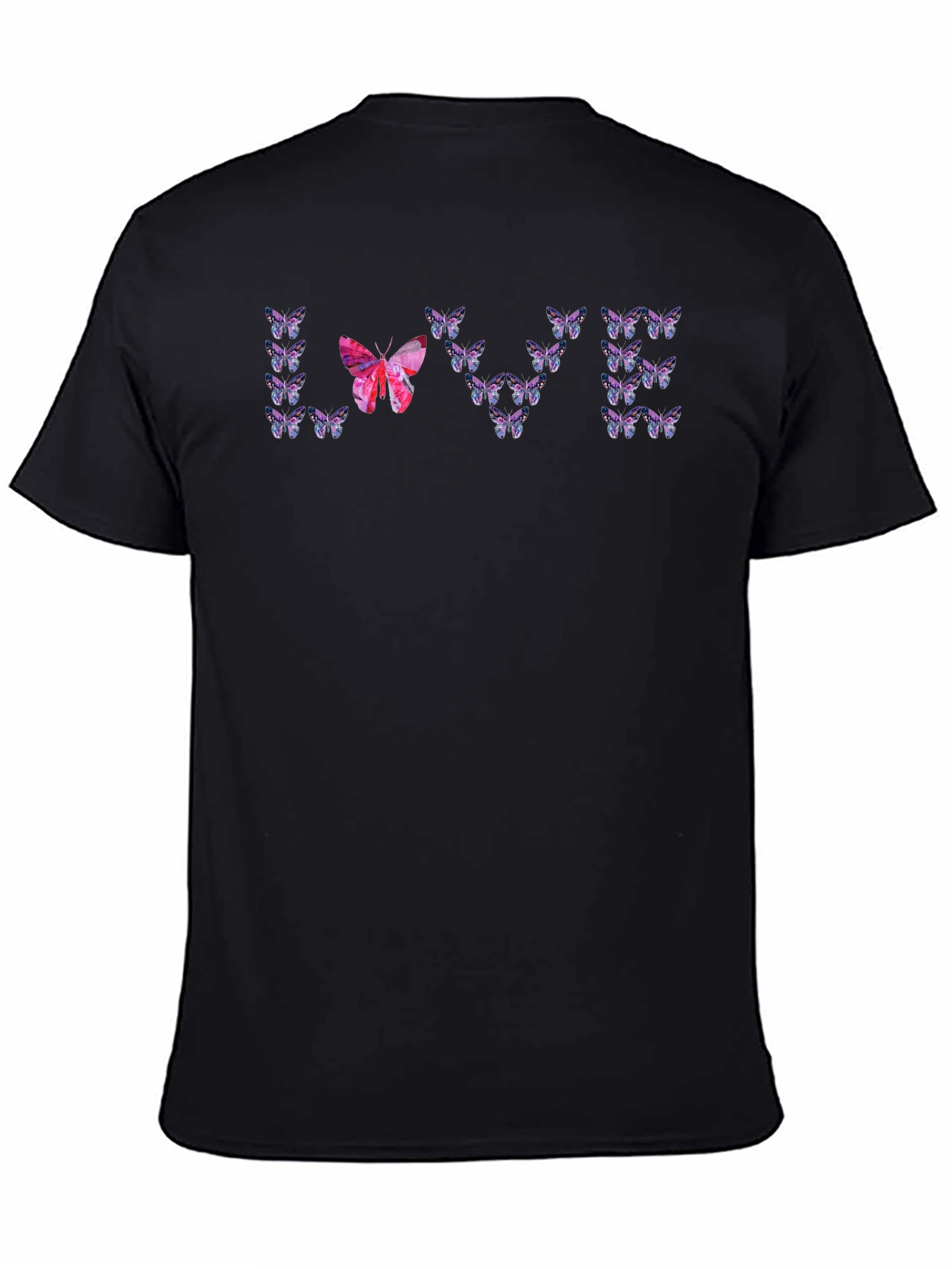 Black Butterfly Love T-Shirt - Unique Graphic Tee view 4