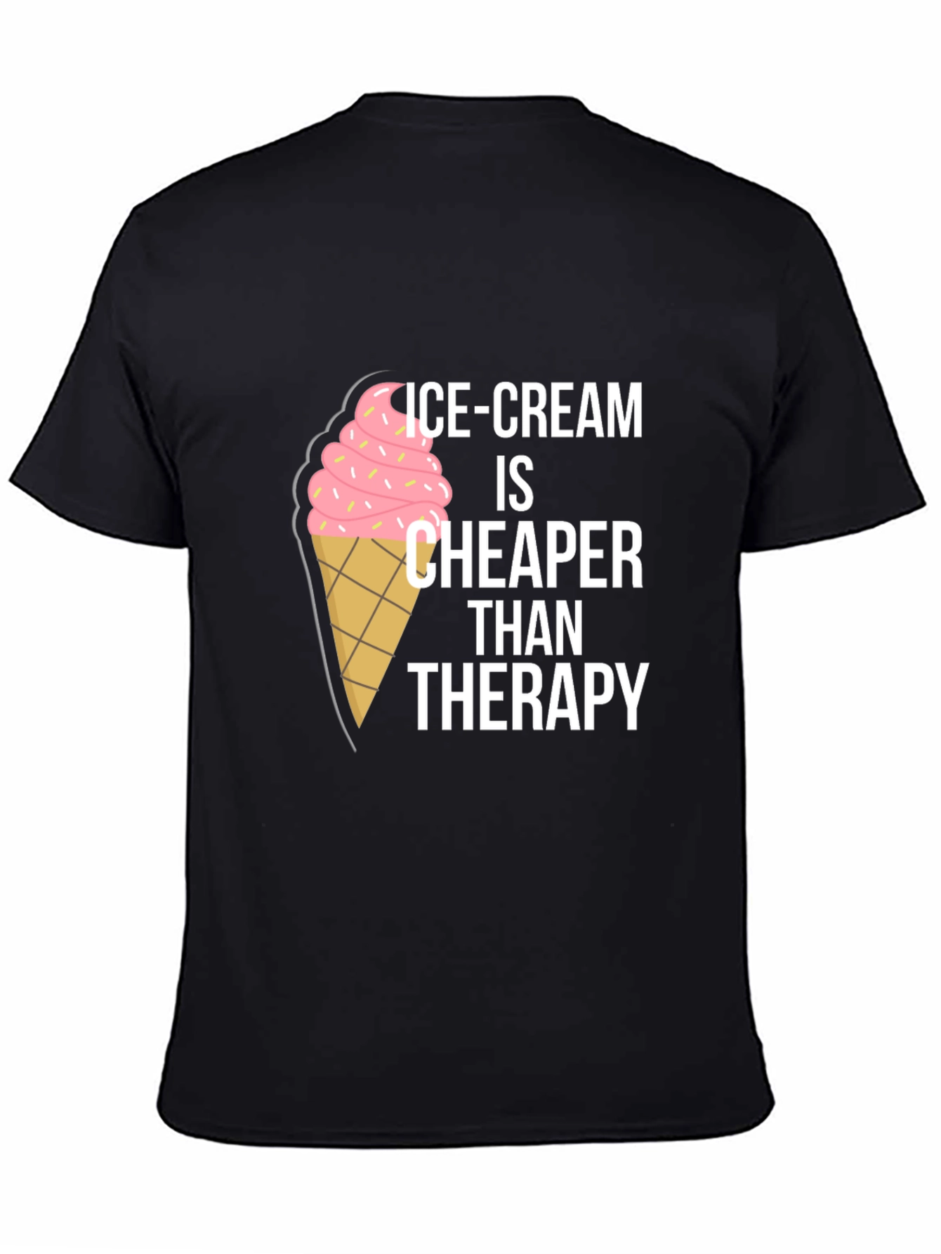 Black Ice Cream Cheaper Than Therapy Graphic Tee view 4