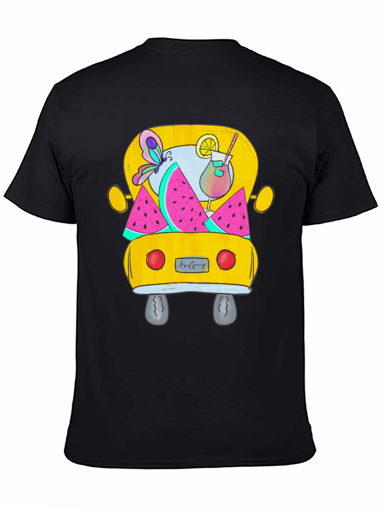 Summer Bus Graphic Tee - Men's Black T-Shirt - 4