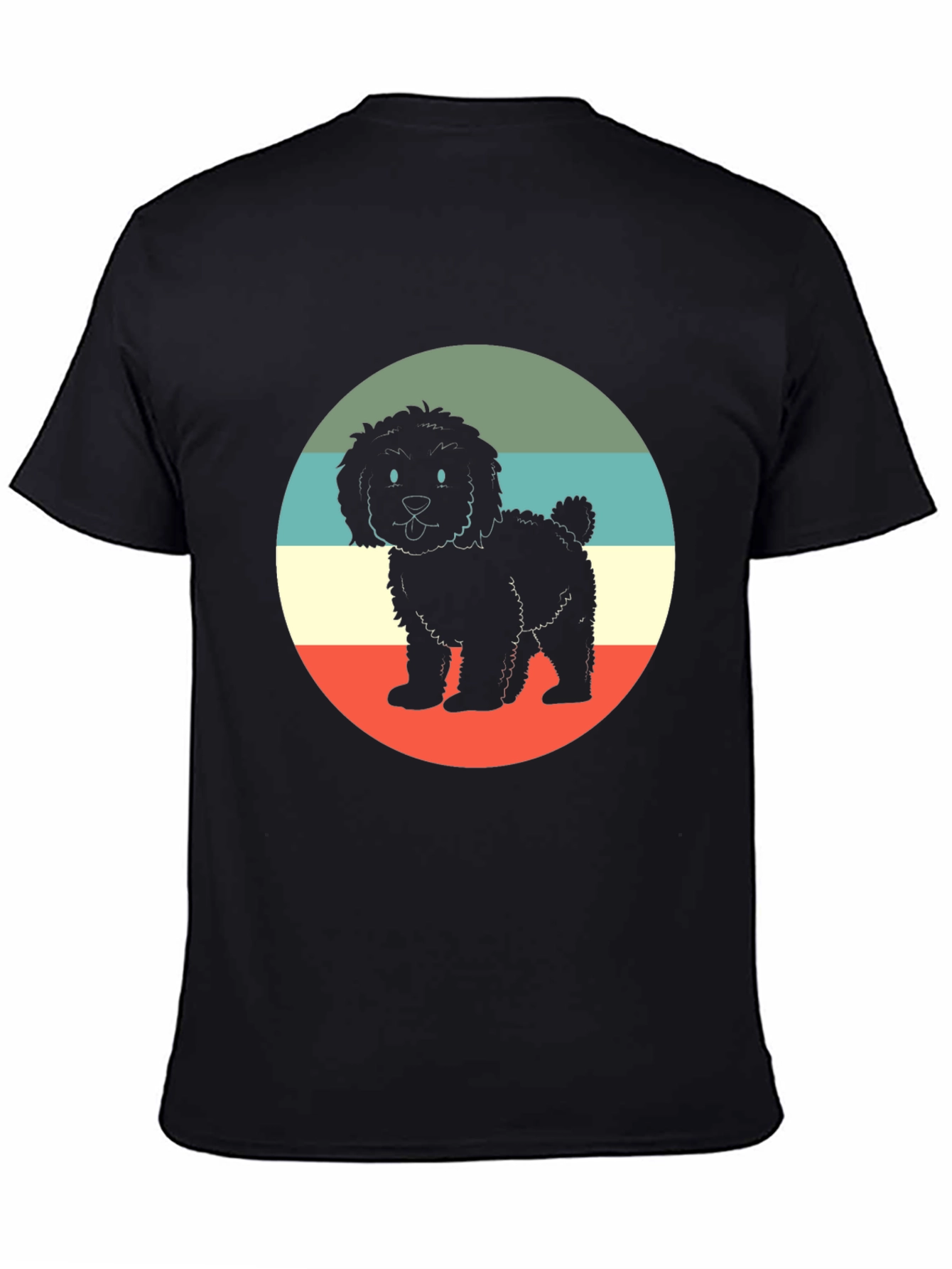 Black Retro Dog T-Shirt - Vintage Style Pup Tee view 4