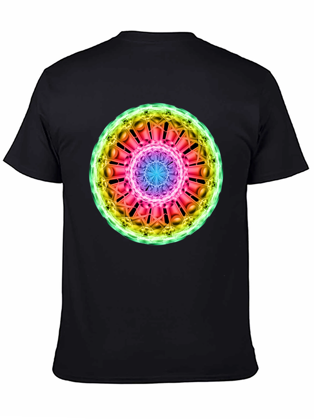 Black Cosmic Mandala Graphic Tee - Black view 4