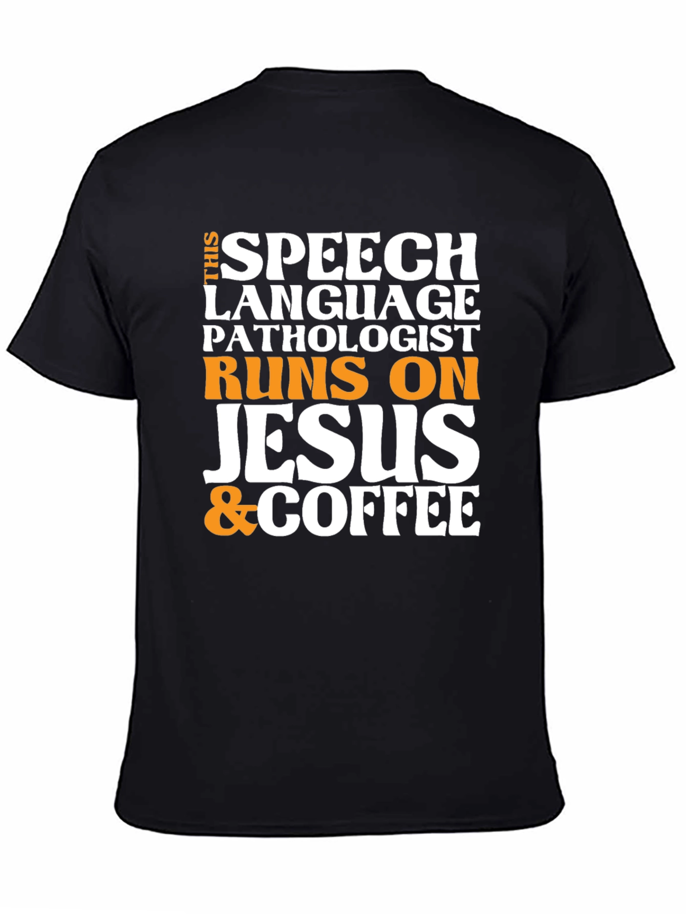 Black Speech Pathologist Jesus & Coffee T-Shirt view 4