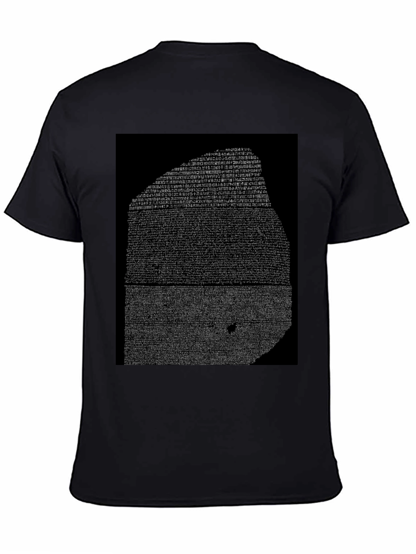 Black Rosetta Stone Graphic Tee - Black Cotton T-Shirt view 4