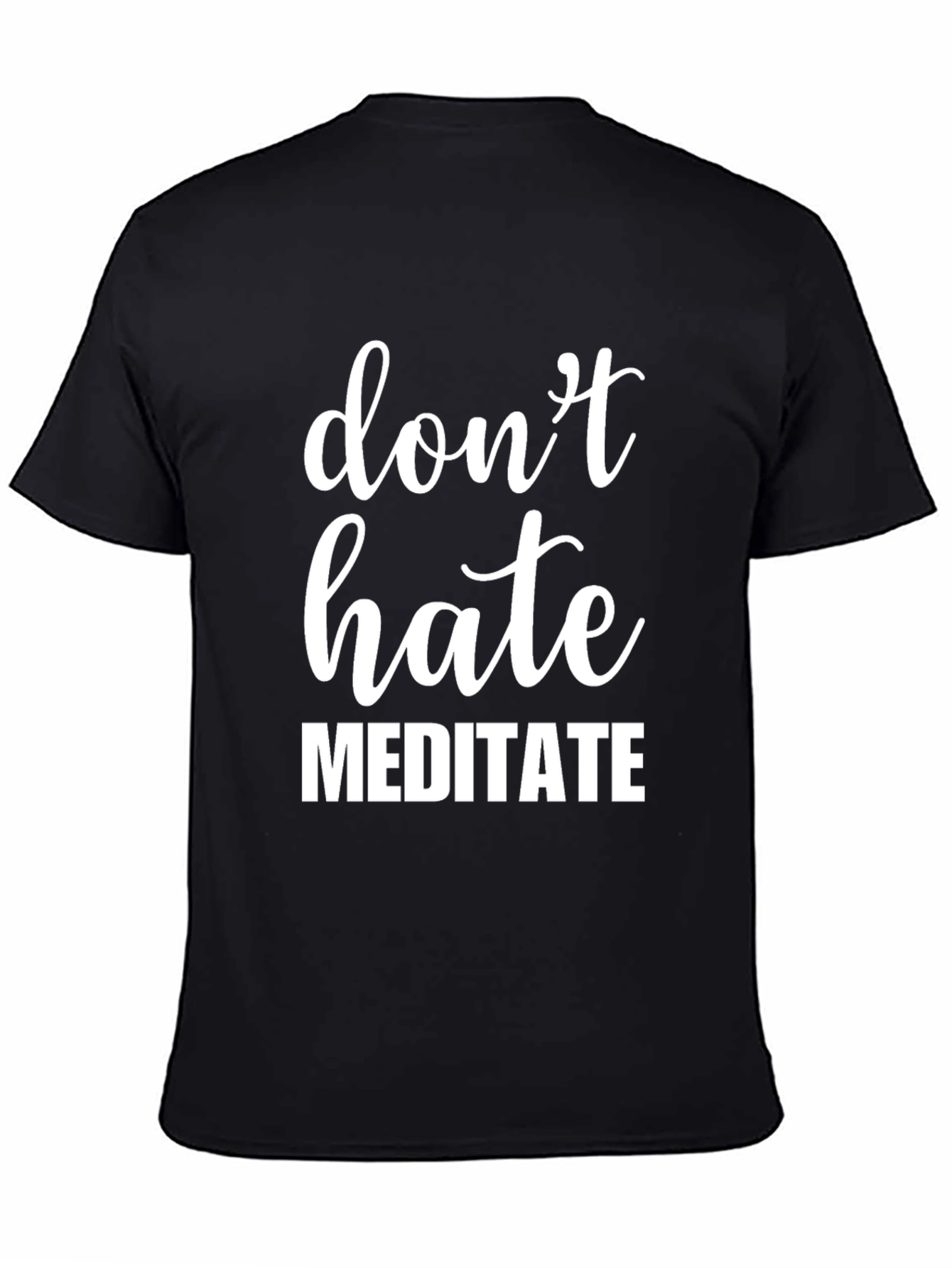 Black Don't Hate Meditate Graphic Tee - Men's Black T-Shirt view 4