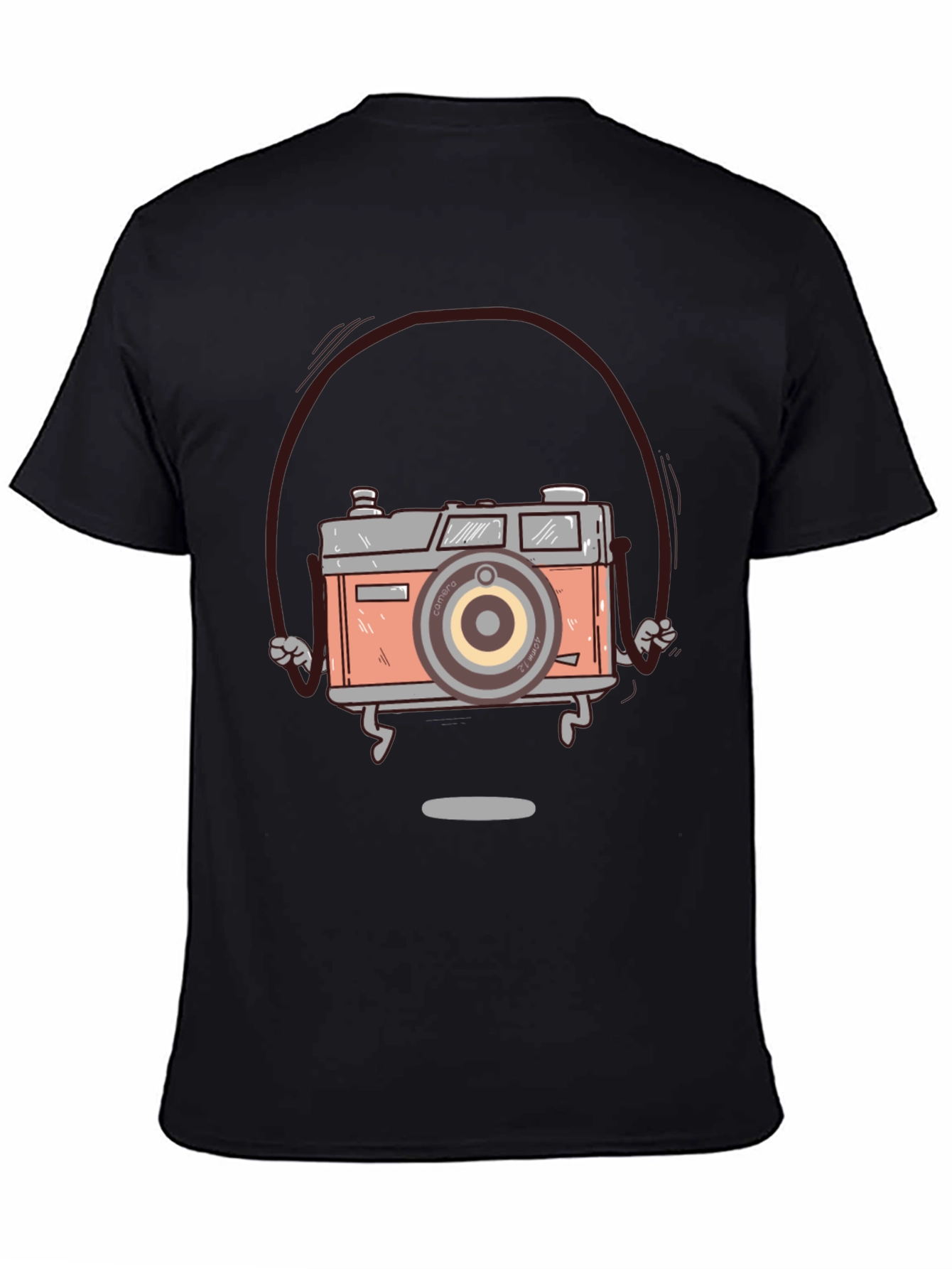 Black Vintage Camera Graphic Tee - Cool Retro Style view 4