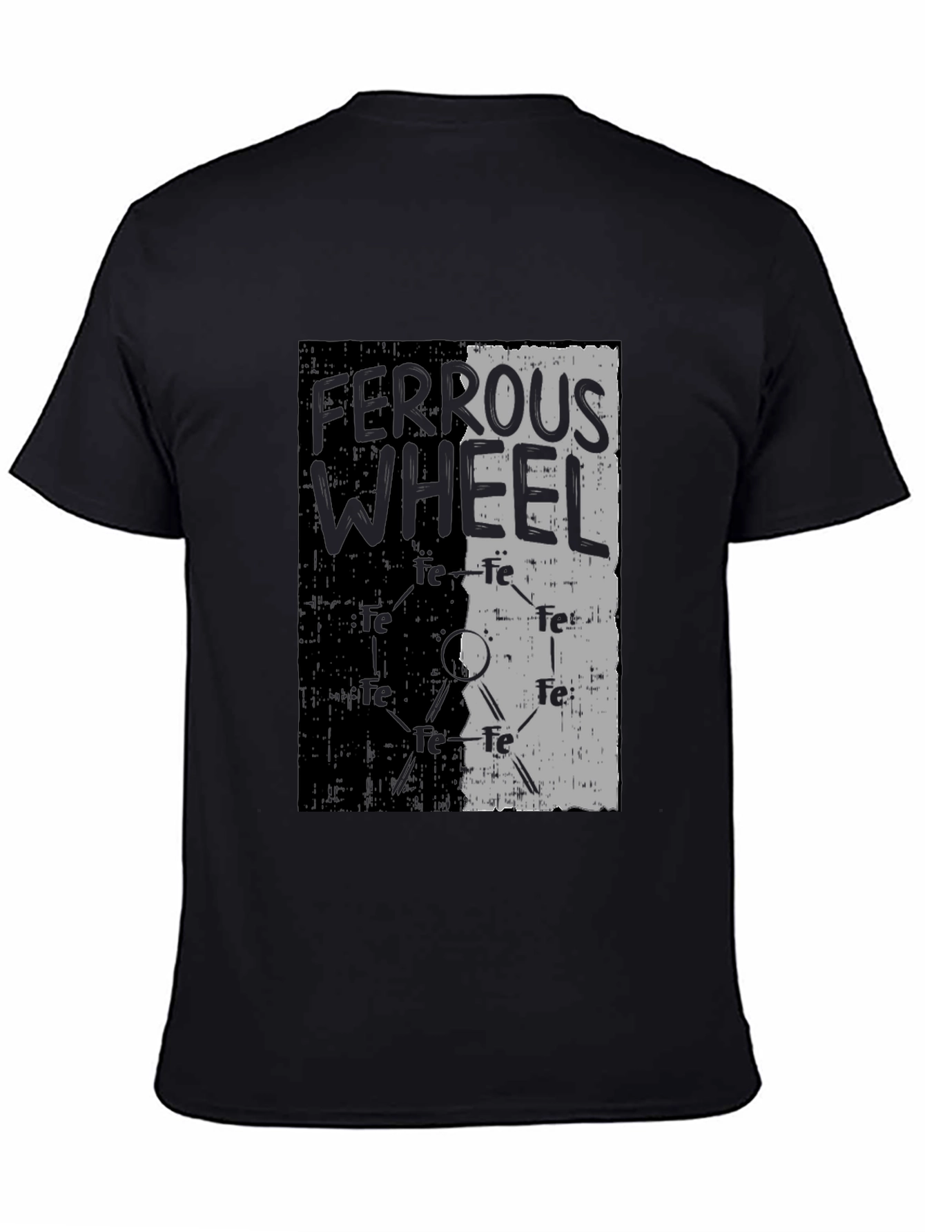 Black Ferrous Wheel Graphic Tee - Black Cotton Blend view 4