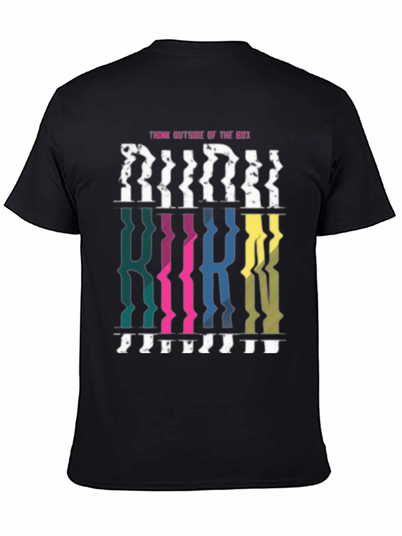 Black Think Outside the Box Graphic Tee - Unique Design T-Shirt view 4