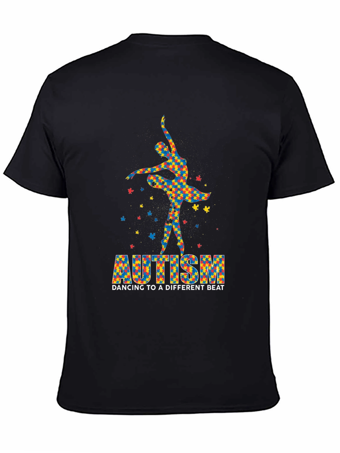 Black Autism Awareness Dancer T-Shirt: Dancing to a Different Beat view 4