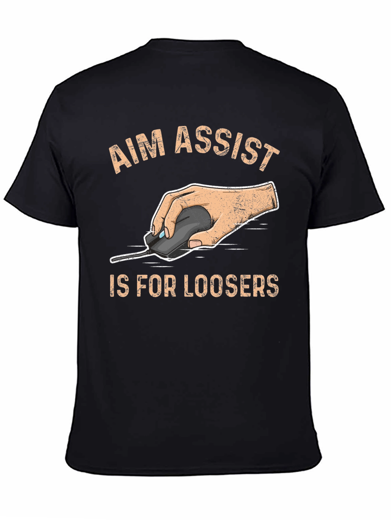 Black Aim Assist Is For Loosers - Gamer T-Shirt view 4