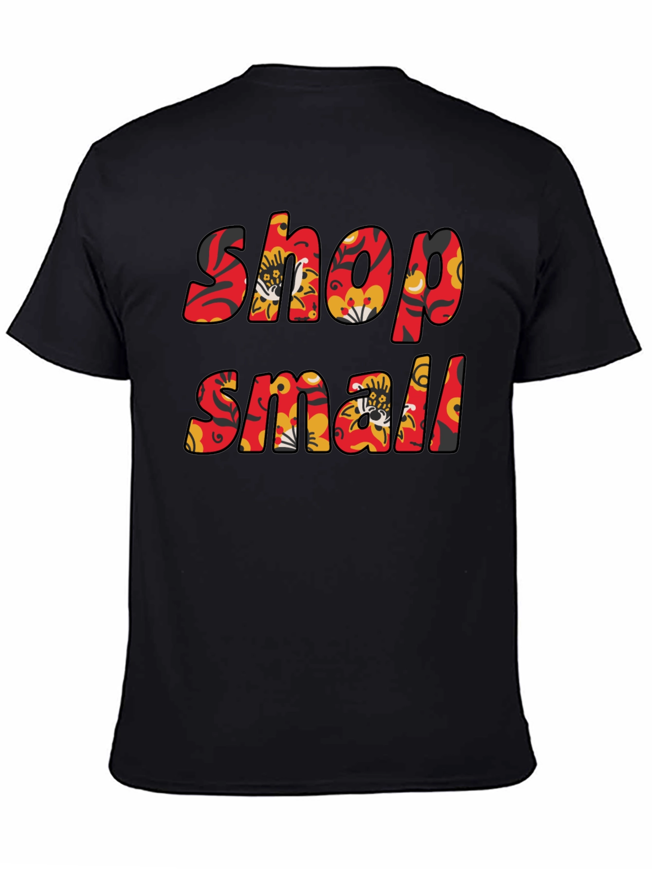 Black Shop Small Floral T-Shirt - Black view 4