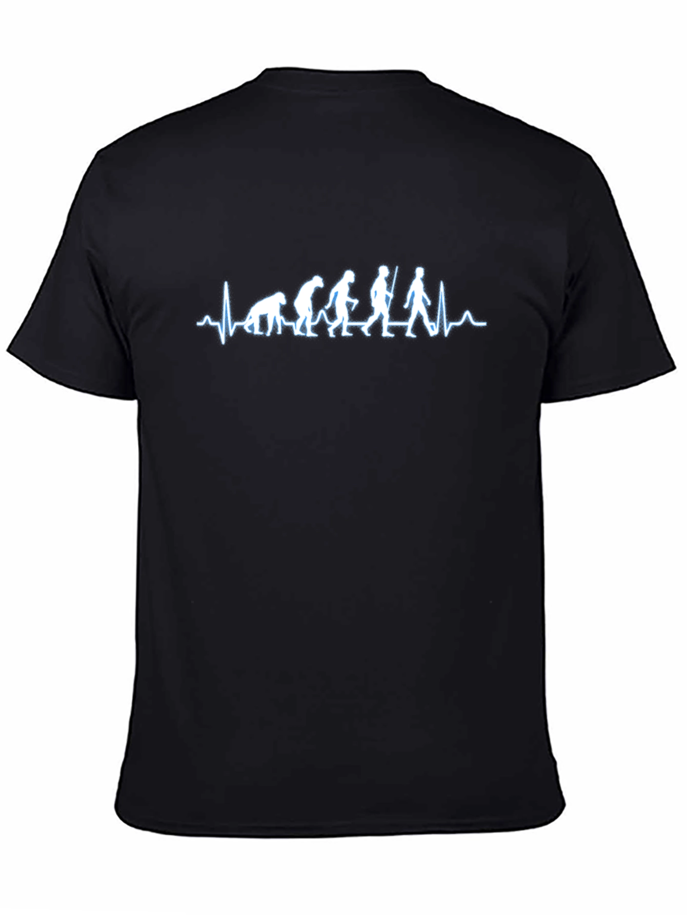 Black Evolution Heartbeat T-Shirt - Black Cotton view 4