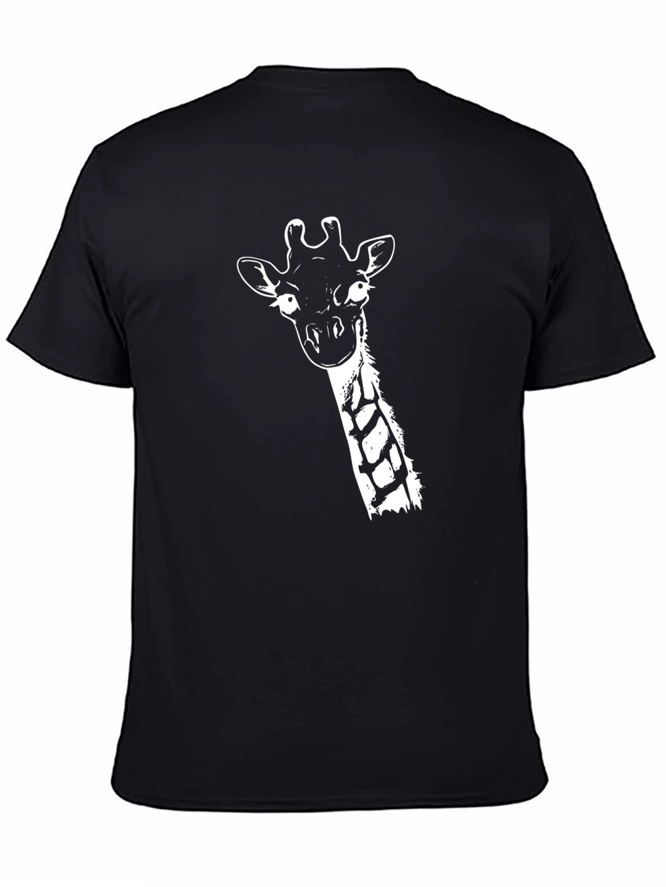 Black Giraffe Graphic Print Black T-Shirt view 4