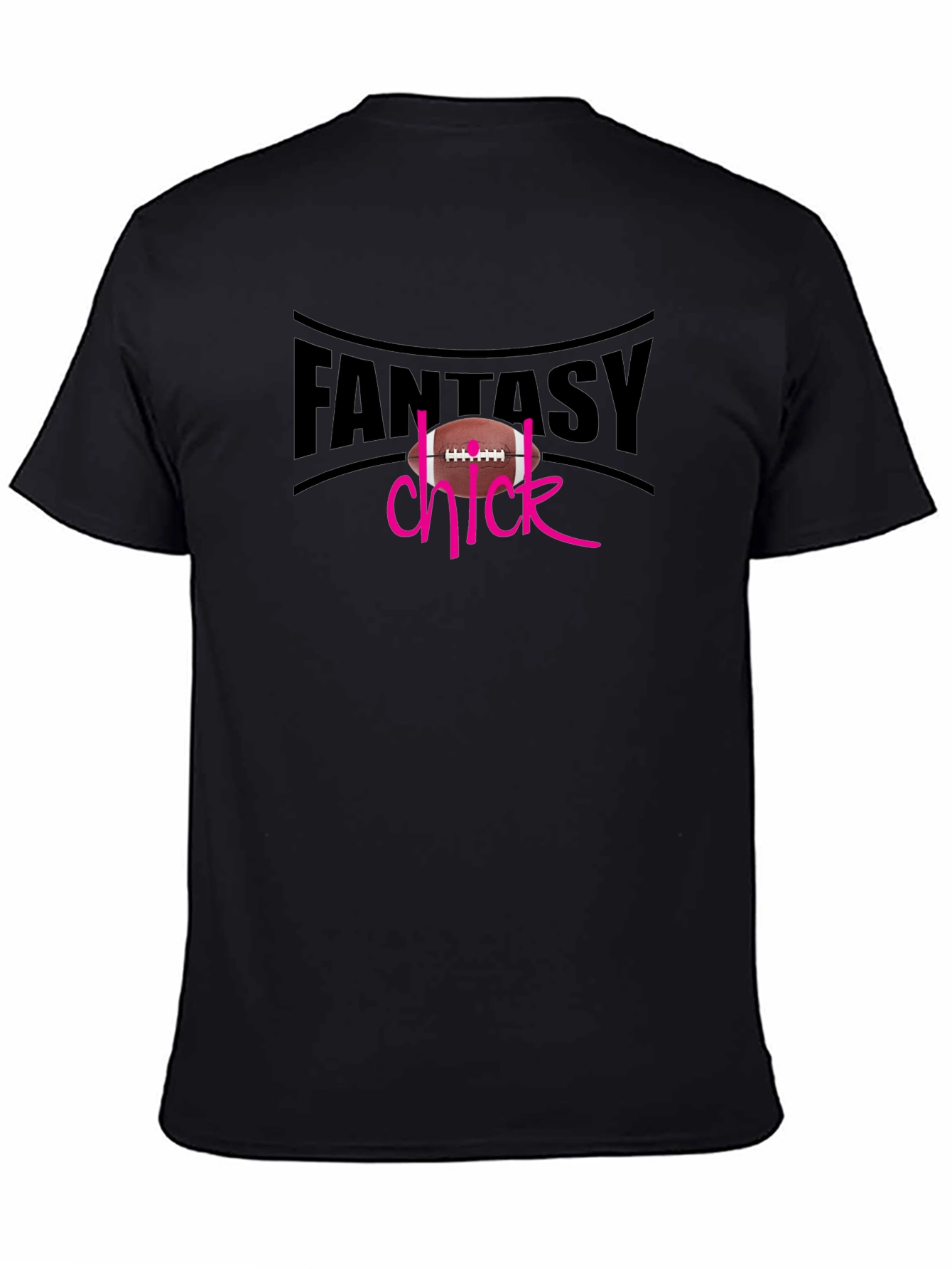 Black Fantasy Chick Football T-Shirt view 4