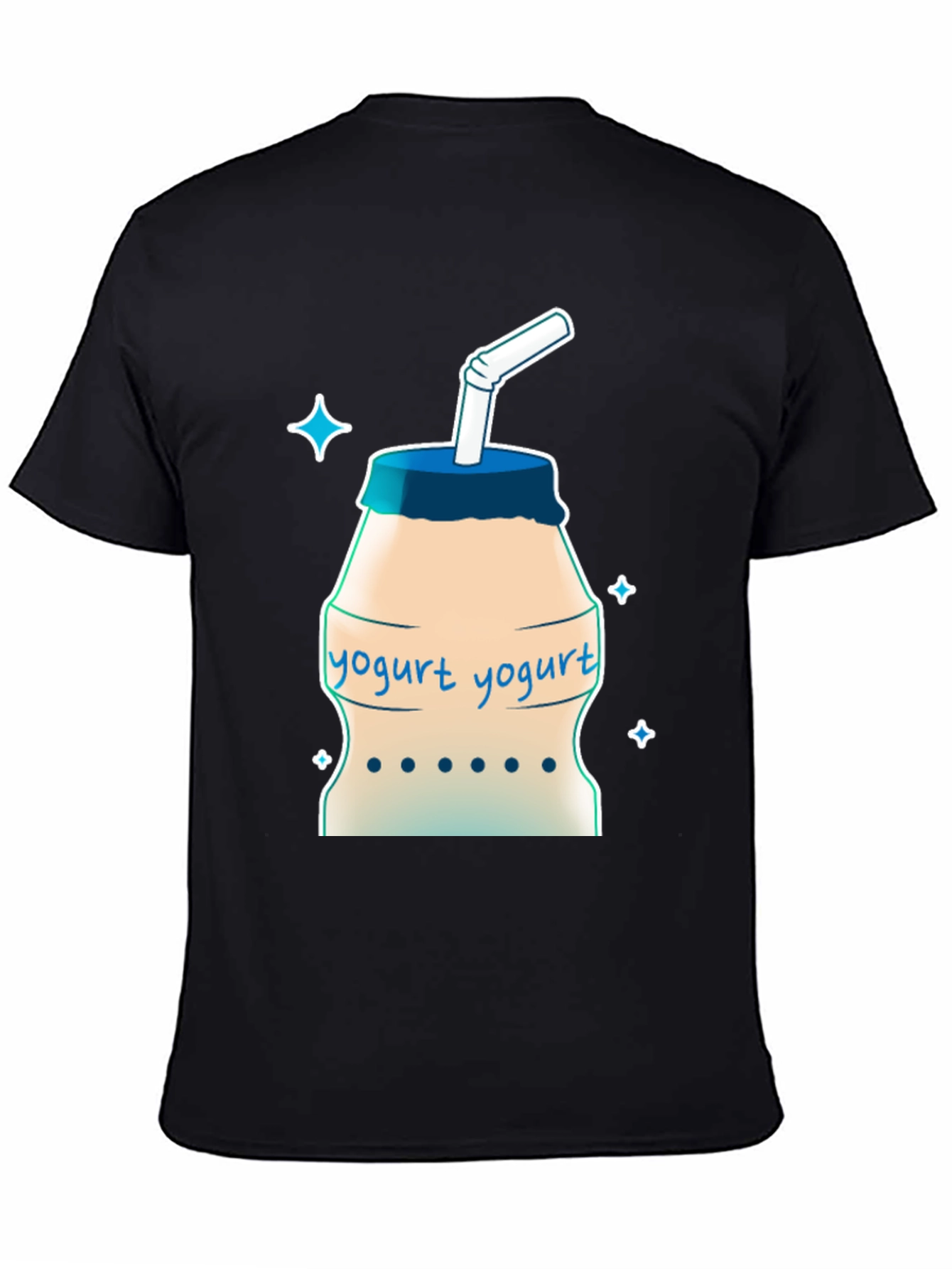 Black Yogurt Drink T-Shirt - Cool Graphic Tee view 4