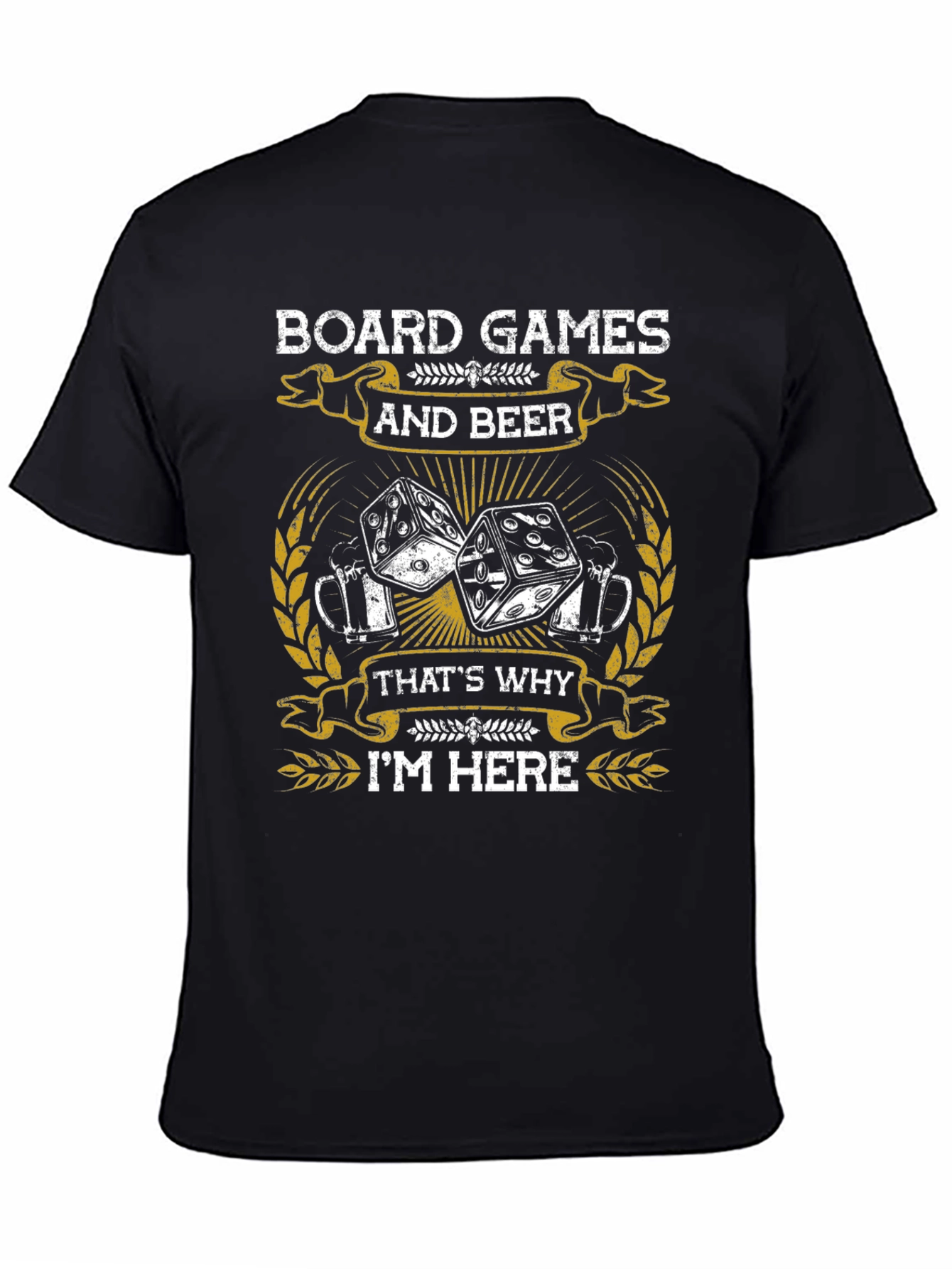 Black Board Games & Beer Graphic T-Shirt view 4