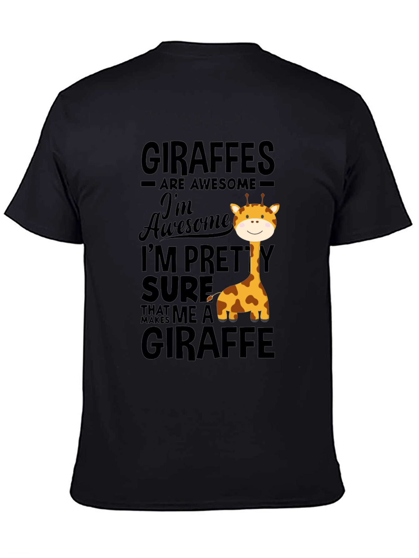 Black Giraffe Lover T-Shirt - Awesome Giraffes Tee view 4