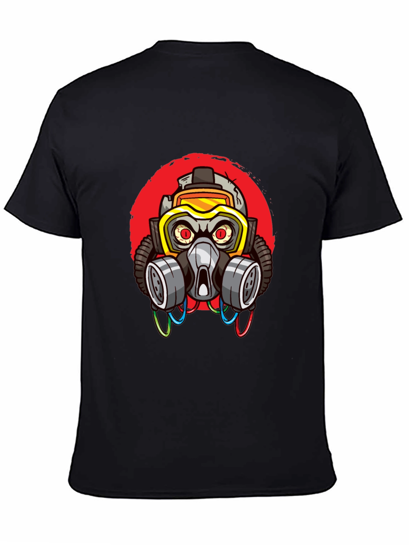 Black Gas Mask Graphic T-Shirt - Cool Streetwear Style view 4