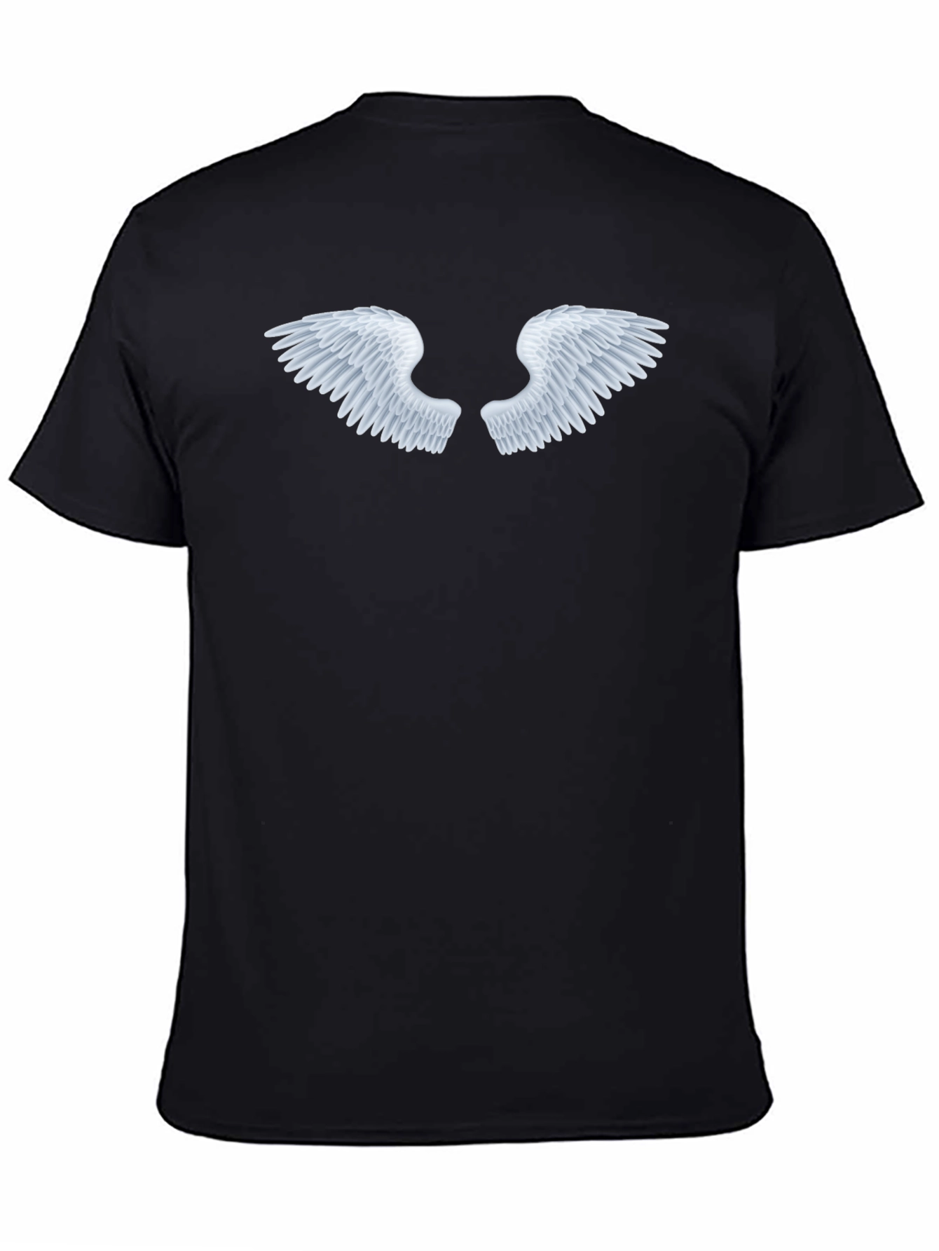 Black Angel Wings Black Tee - Classic Style view 4