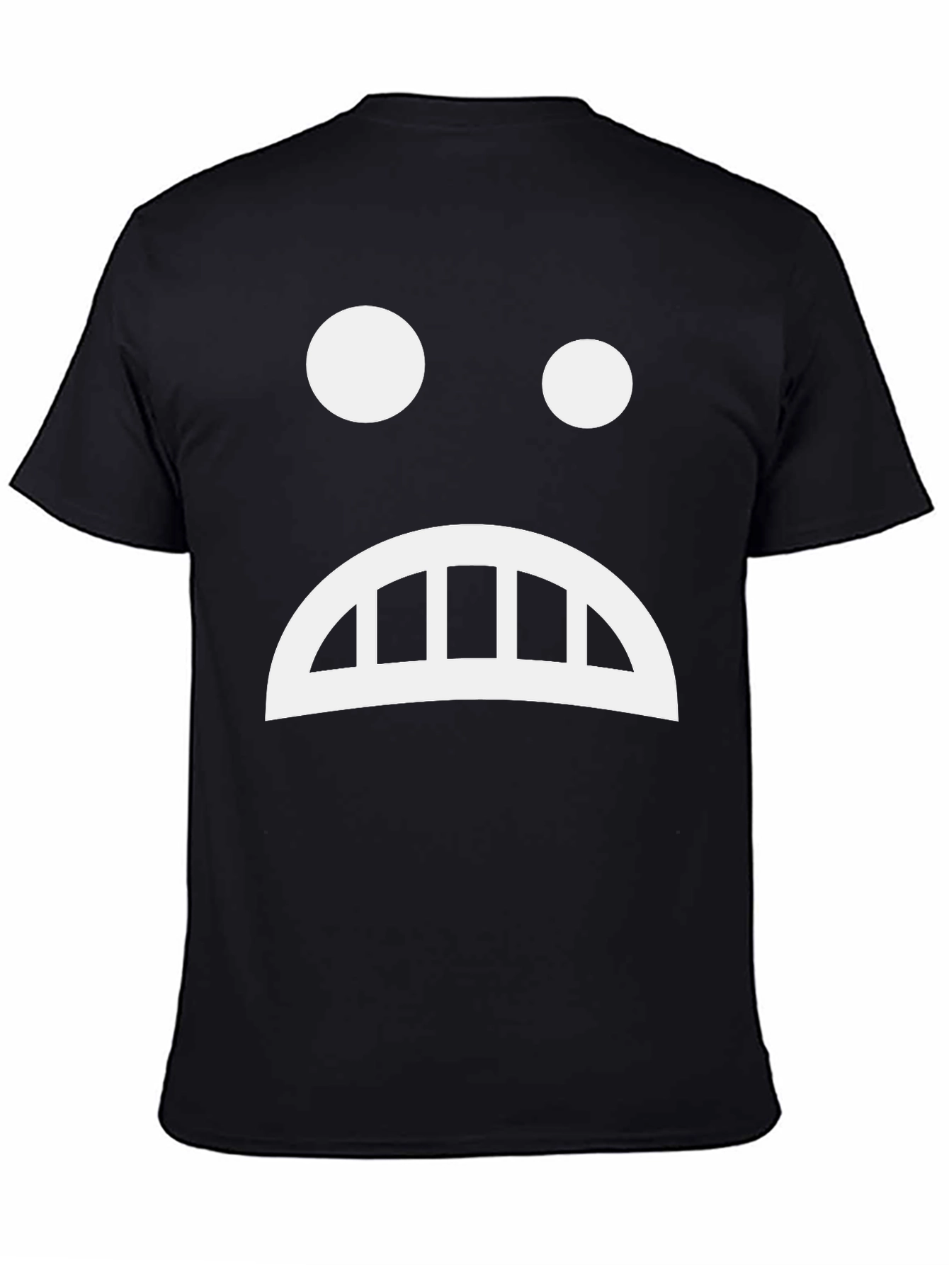 Black Sad Face Graphic Tee - Black Cotton T-Shirt view 4