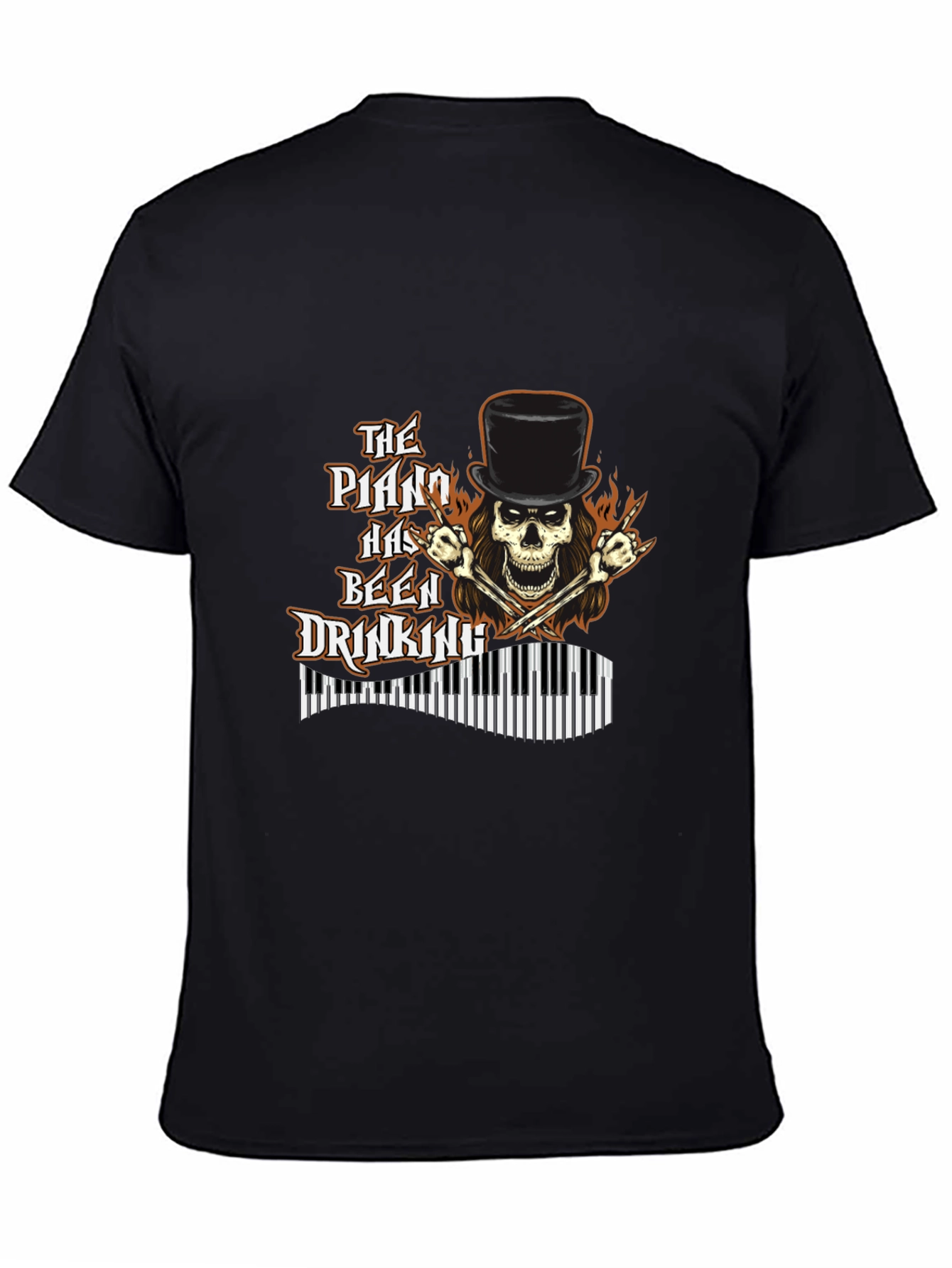 Black The Piano Has Been Drinking Graphic T-Shirt view 4